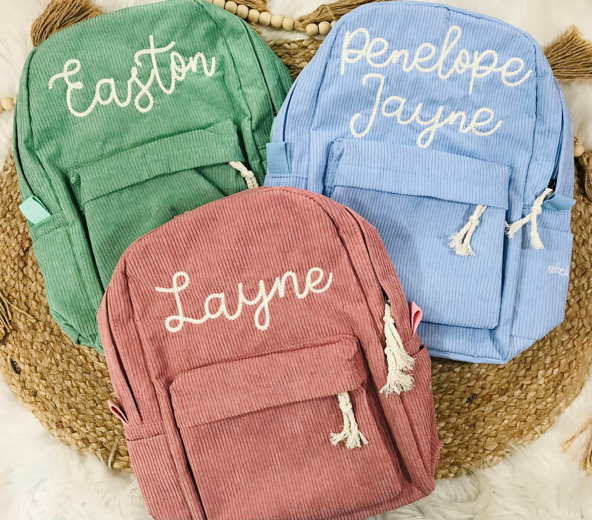 Great Handmade Corduroy & Microfiber Backpack—NWOT Amazon.com | Personalized Embroidered Backpack, Custom Name  main image 2