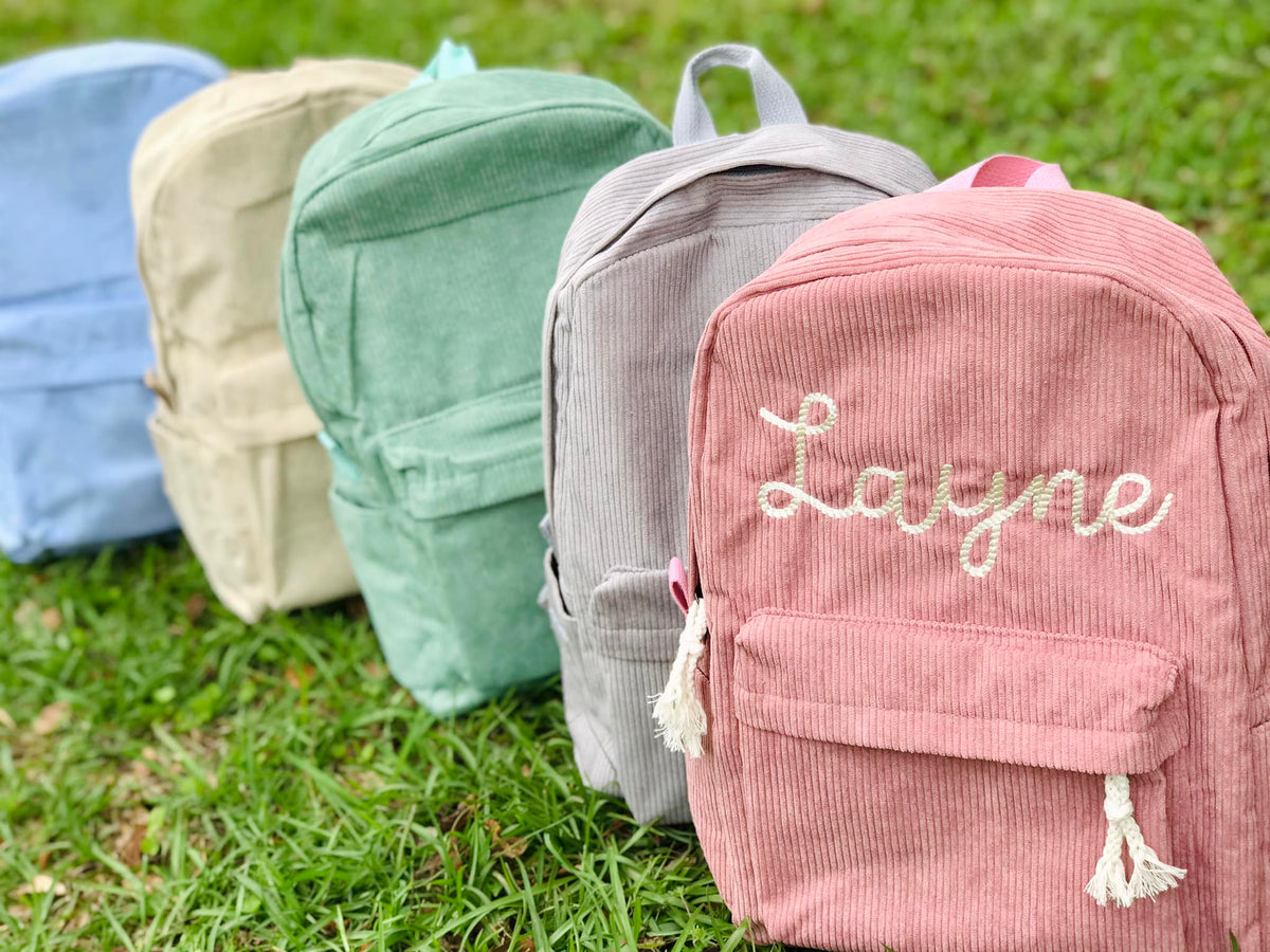 Great Handmade Corduroy & Microfiber Backpack—NWOT Amazon.com | Personalized Embroidered Backpack, Custom Name  main image 3