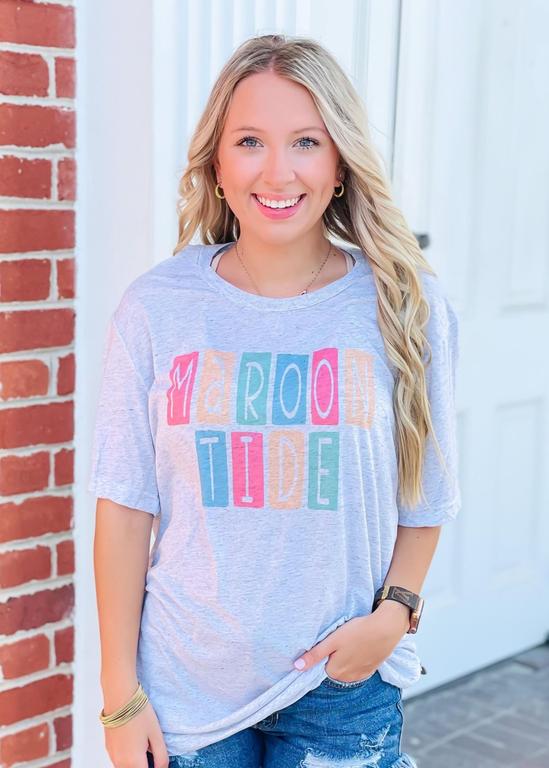 colorful rectangle school graphic tee