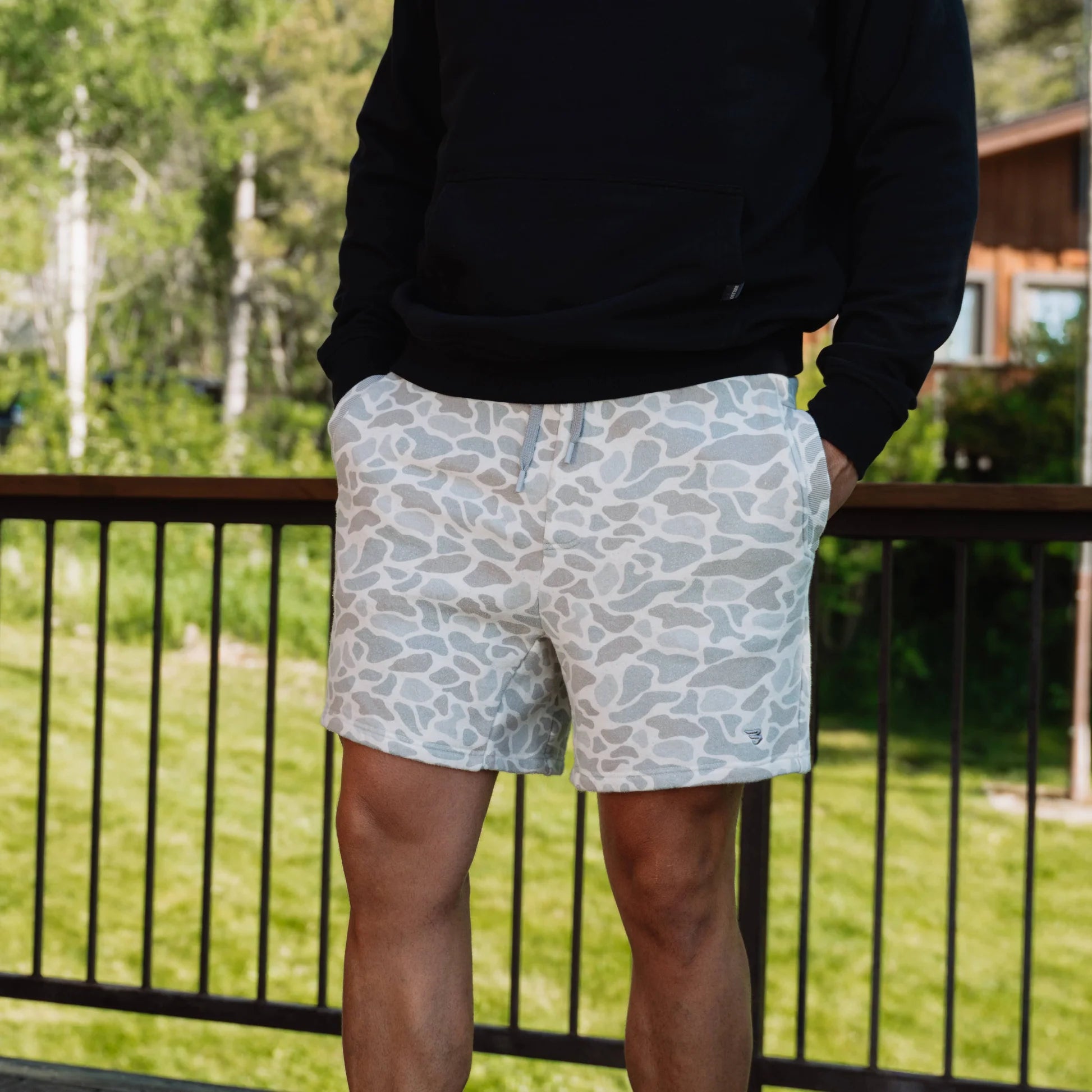Burlebo Vintage Washed Fleece Shorts - Classic Deer Camo