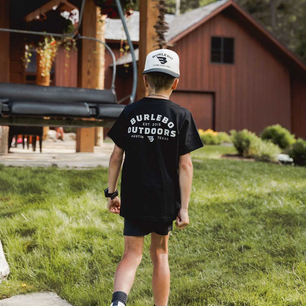 Burlebo Youth Short Sleeve Tee - Outdoor Logo - Black
