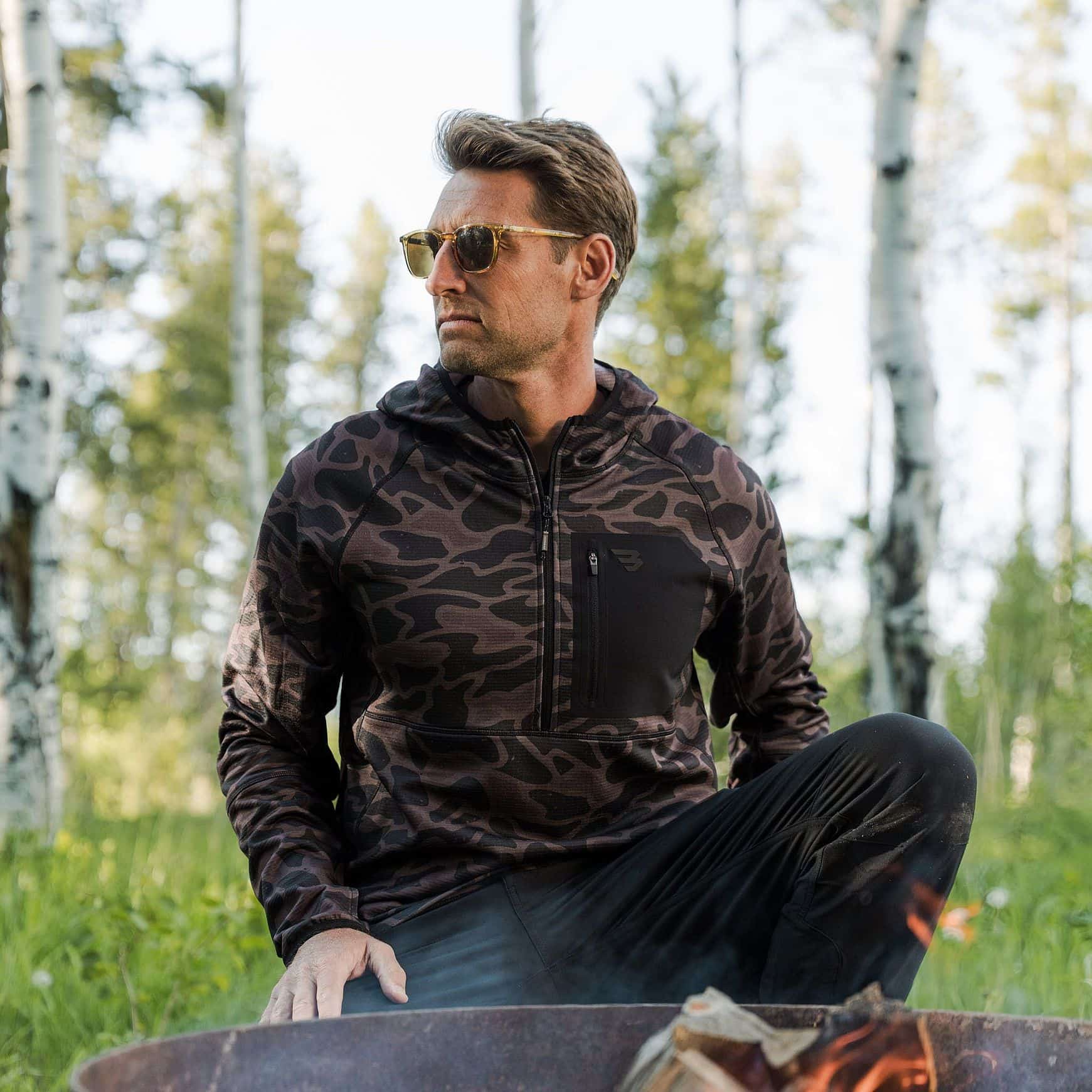 Burlebo Blaze Tech Quarter Zip - Bendita Camo
