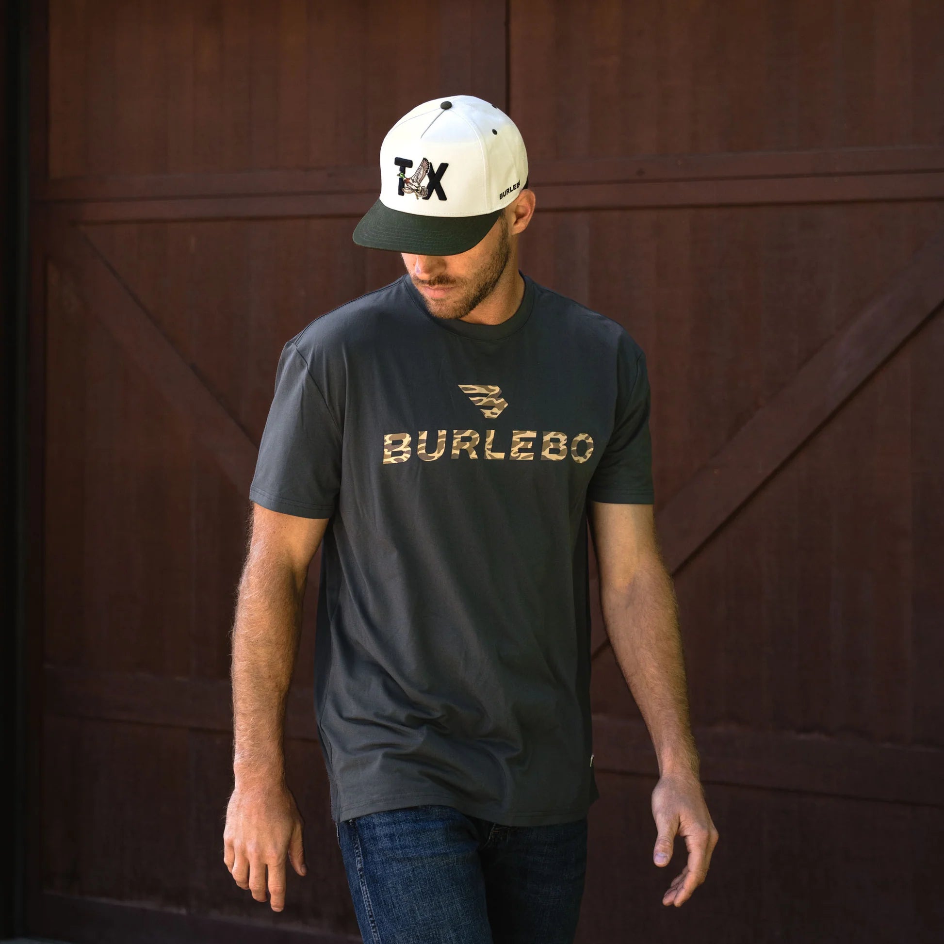 Burlebo Go To Tee - Flying B - Grey/Gauge Camo
