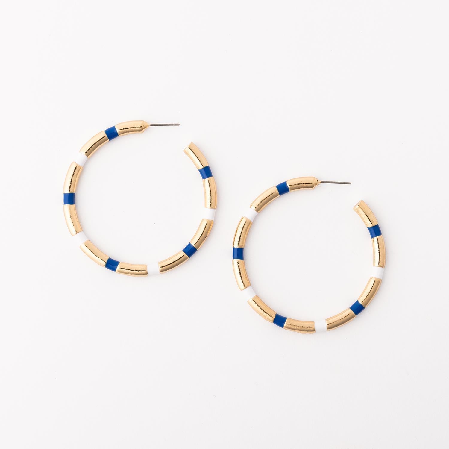 The Nellie Blue & White Earrings