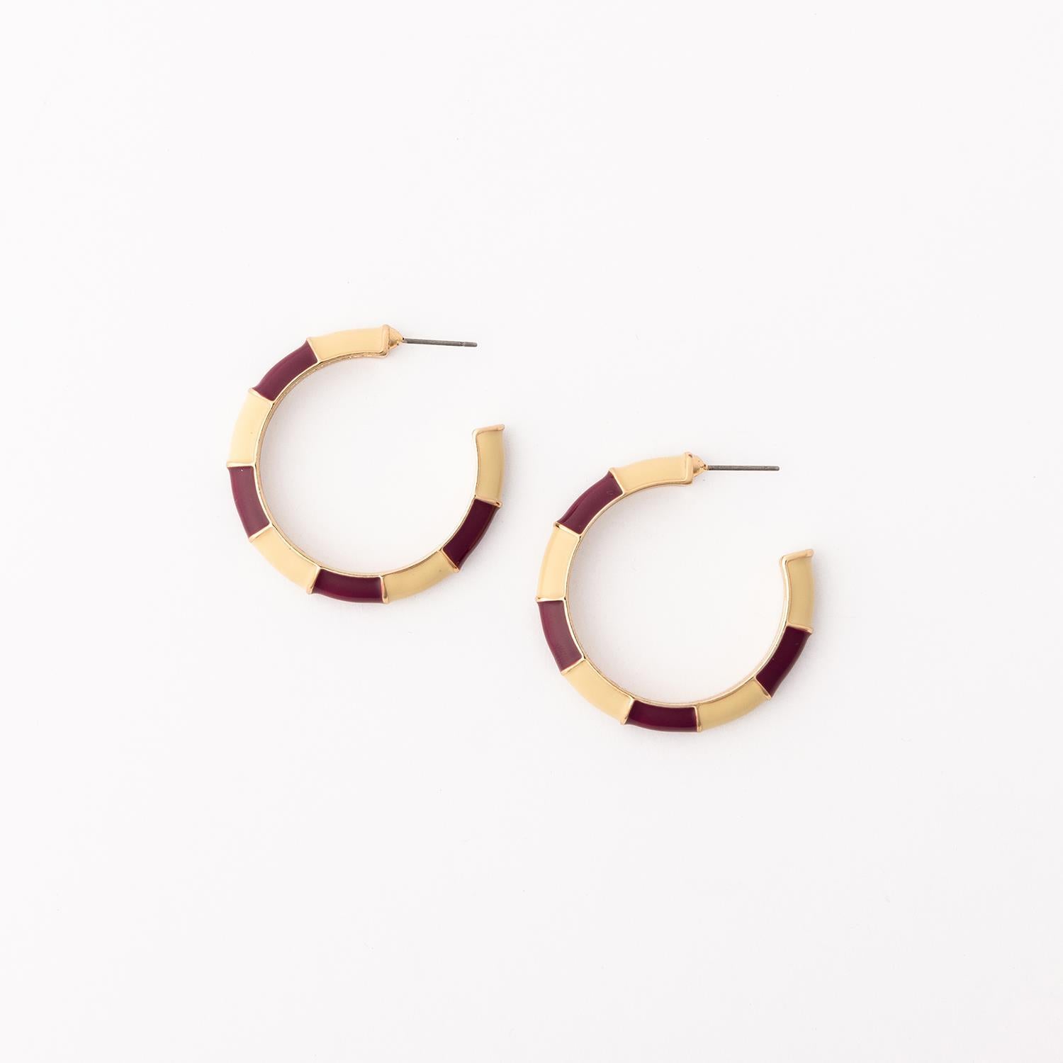 The Ashlynn Maroon & Gold Earrings