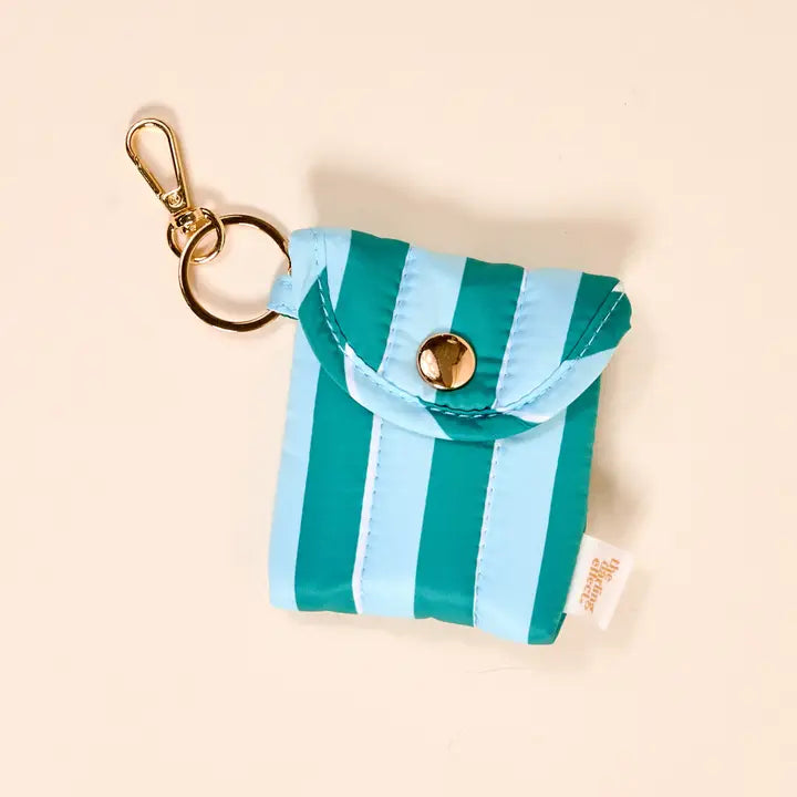 Puffy Earbud Case–Sicily Stripes Teal