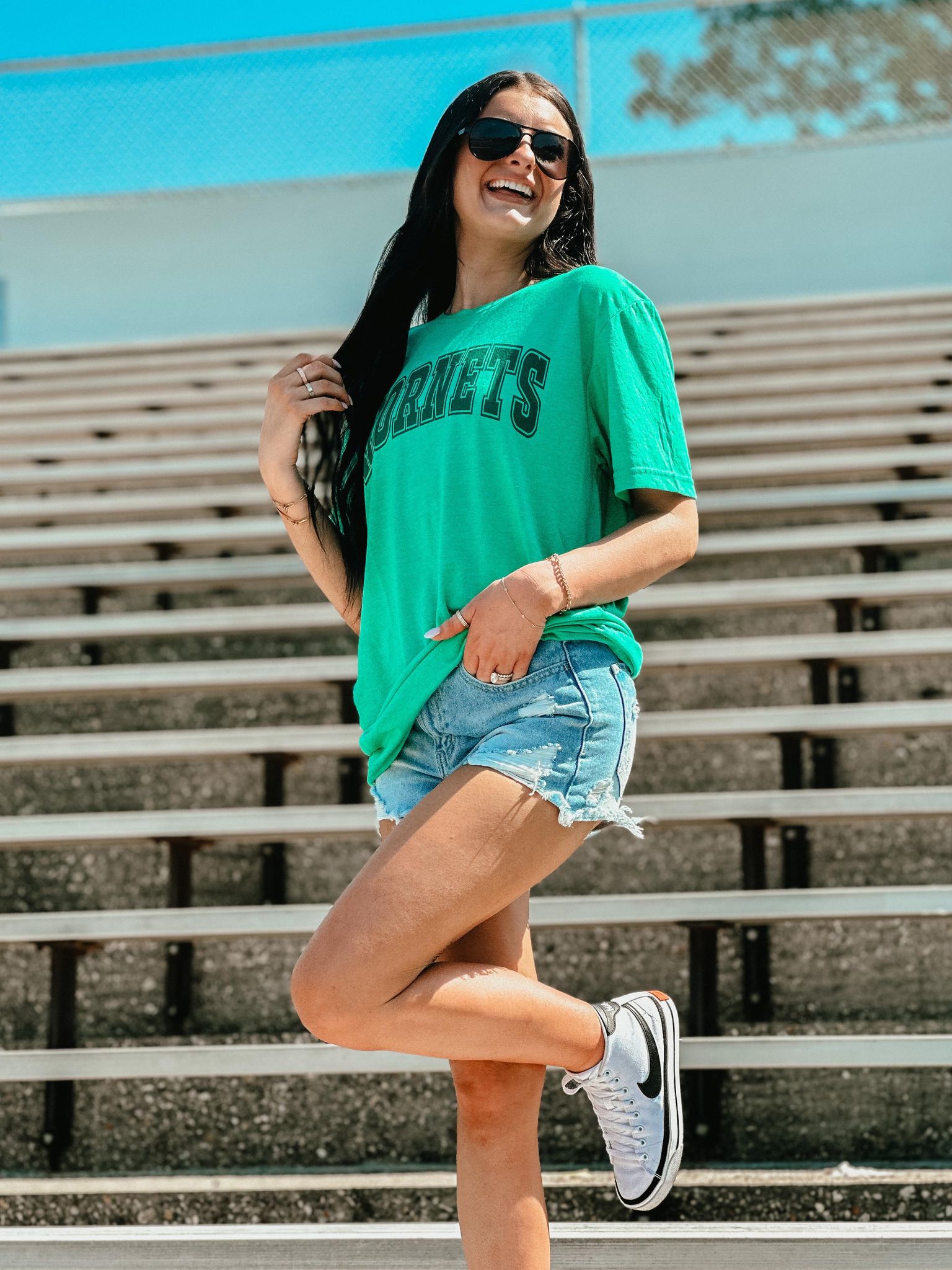 Heathered Varsity Arched School Graphic Tees