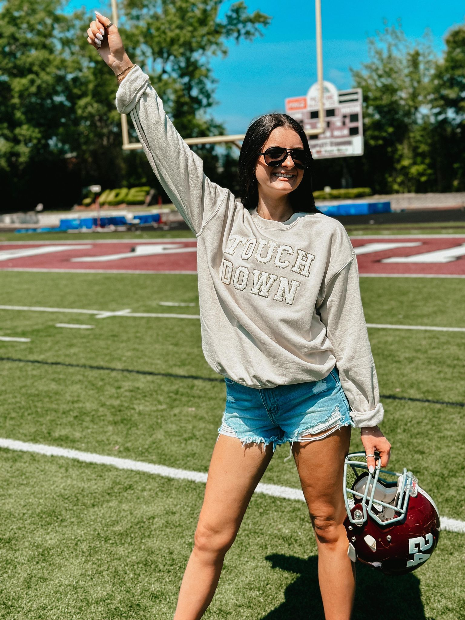 TOUCHDOWN Chenille Patch Sweatshirt