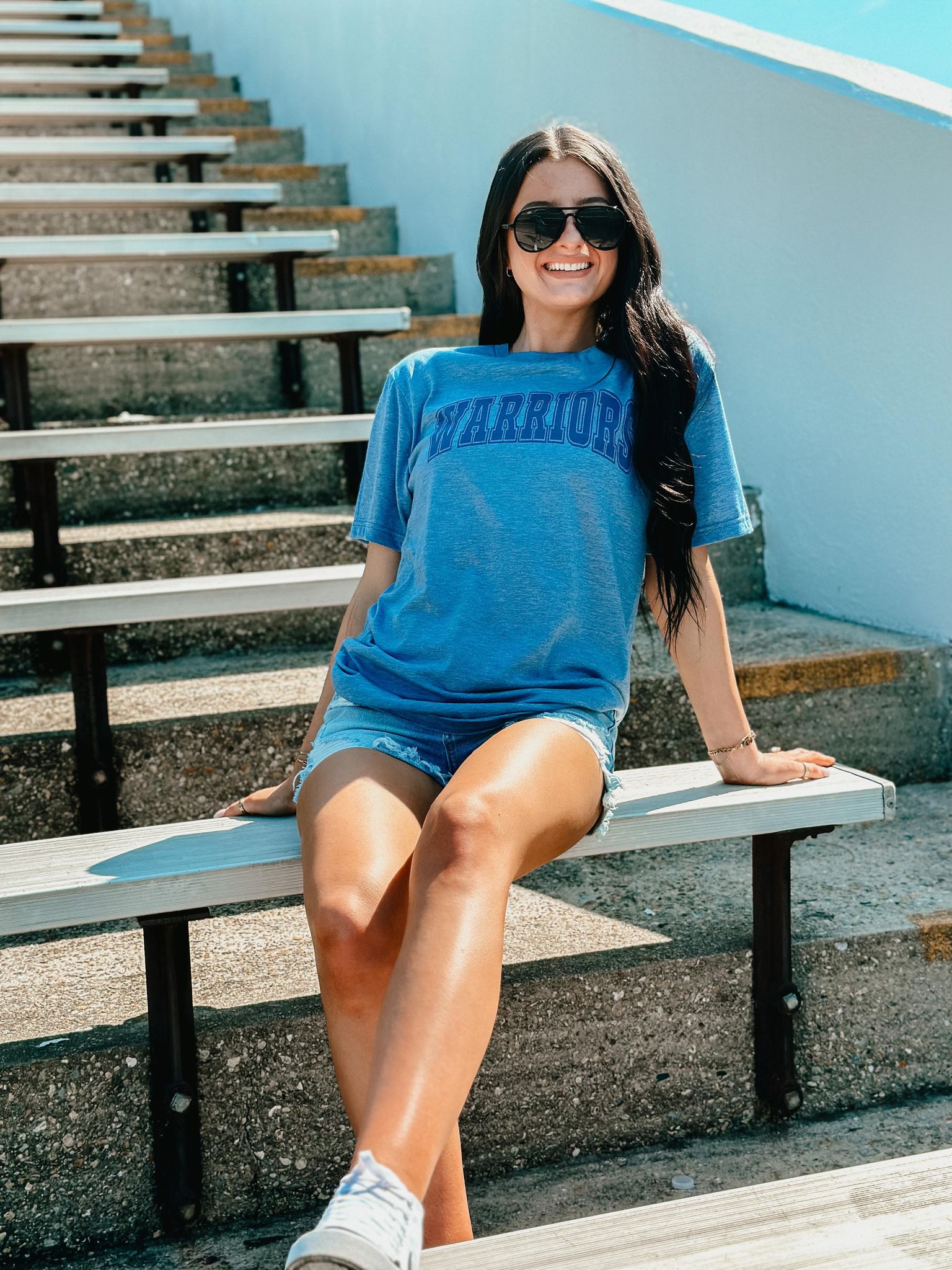 Heathered Varsity Arched School Graphic Tees