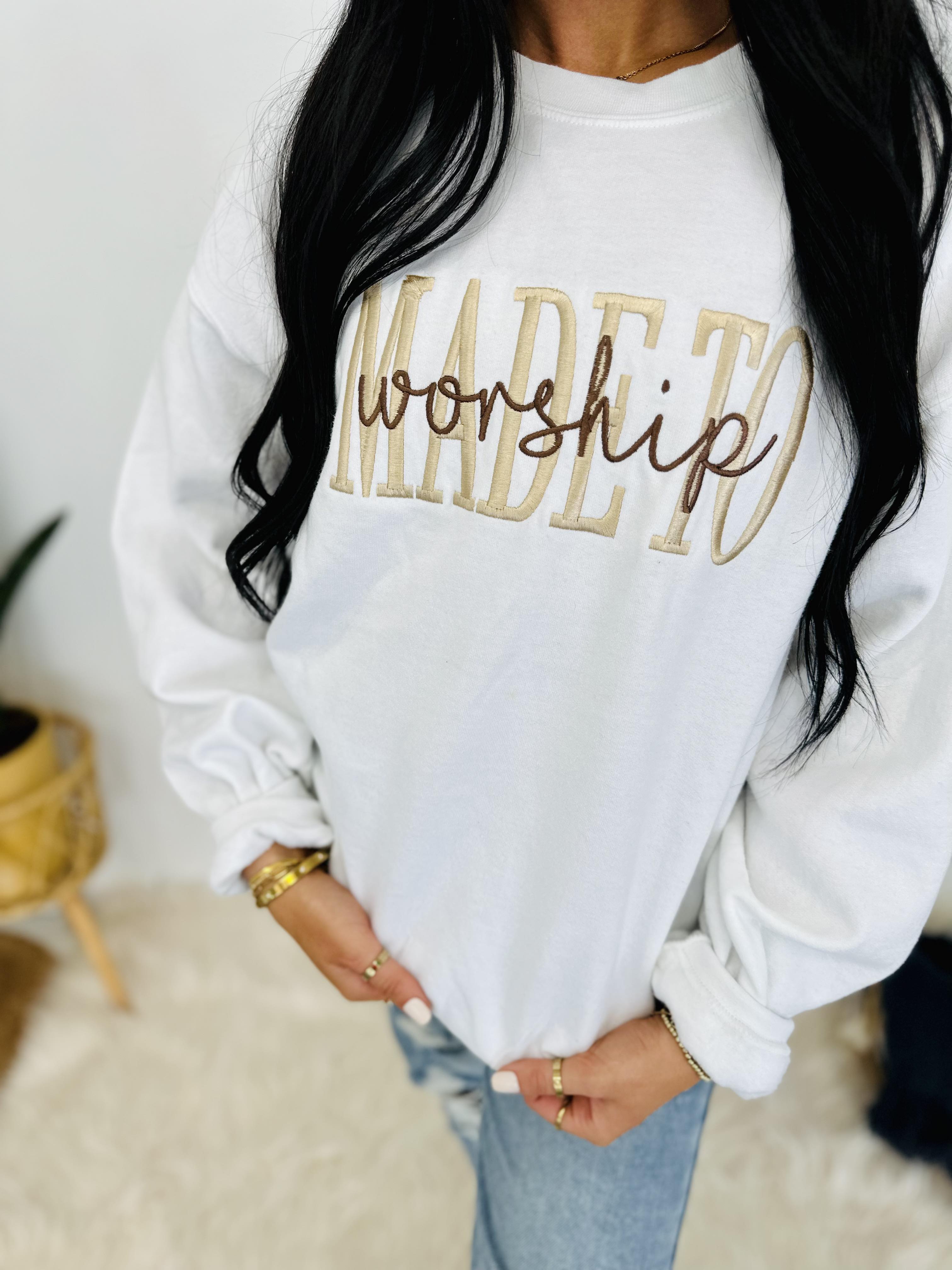 Made To Worship Tan Thread Sweatshirt