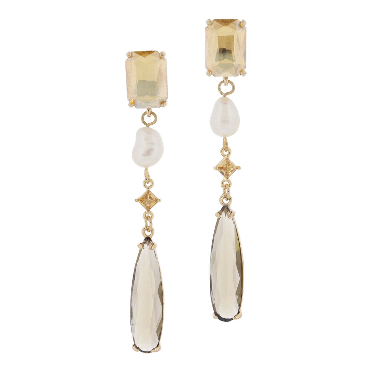 Jane Marie Champagne Emerald Earrings