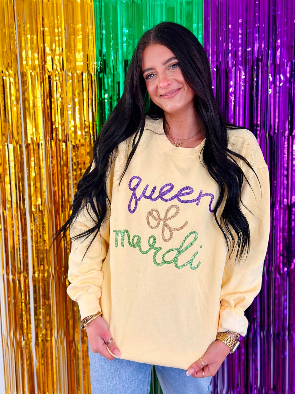 Queen of Mardi Butter Comfort Color Sweatshirt