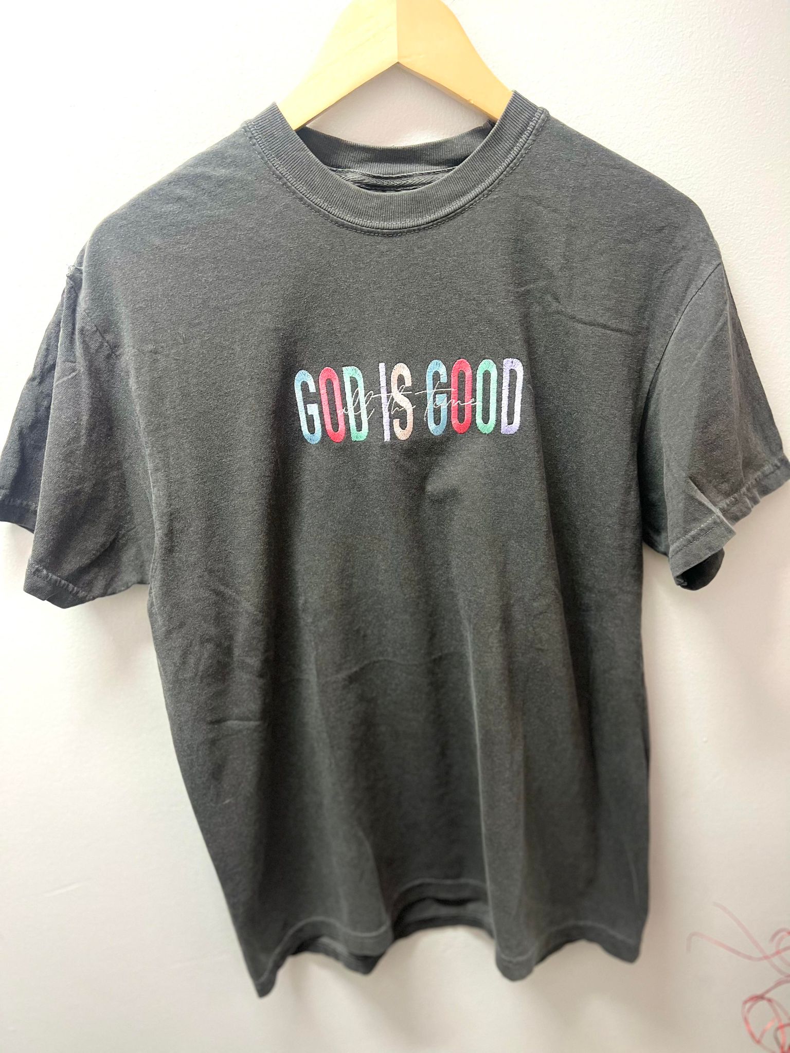 God Is Good Pepper Embroidery Tee