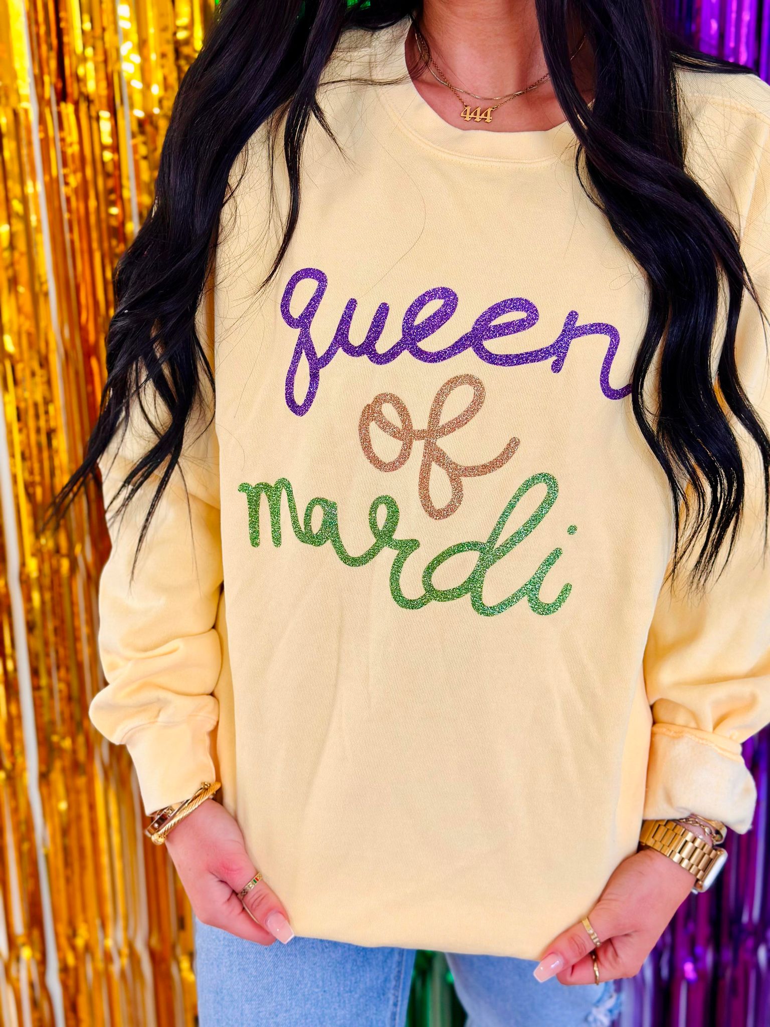 Queen of Mardi Butter Comfort Color Sweatshirt