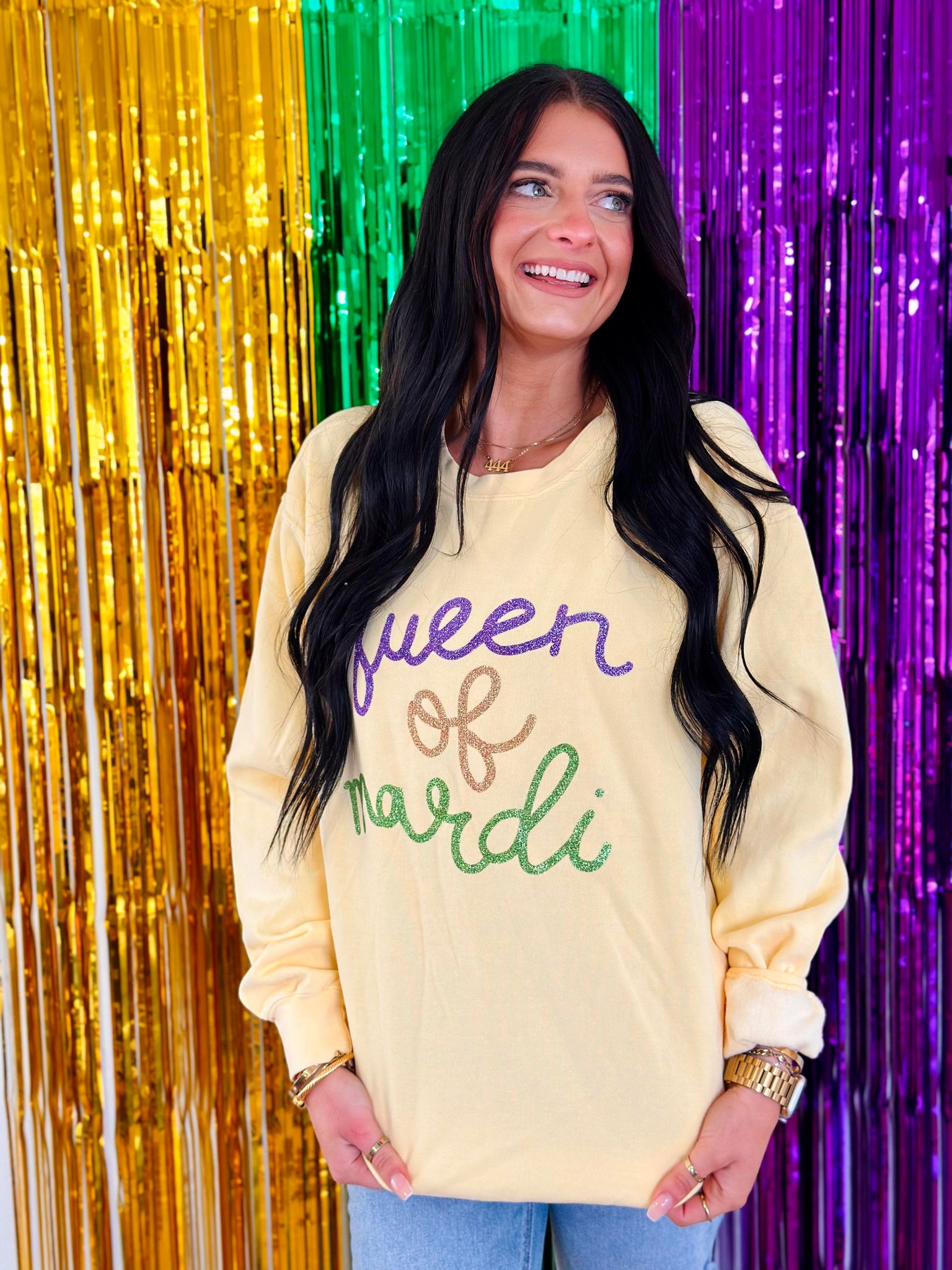 Queen of Mardi Butter Comfort Color Sweatshirt