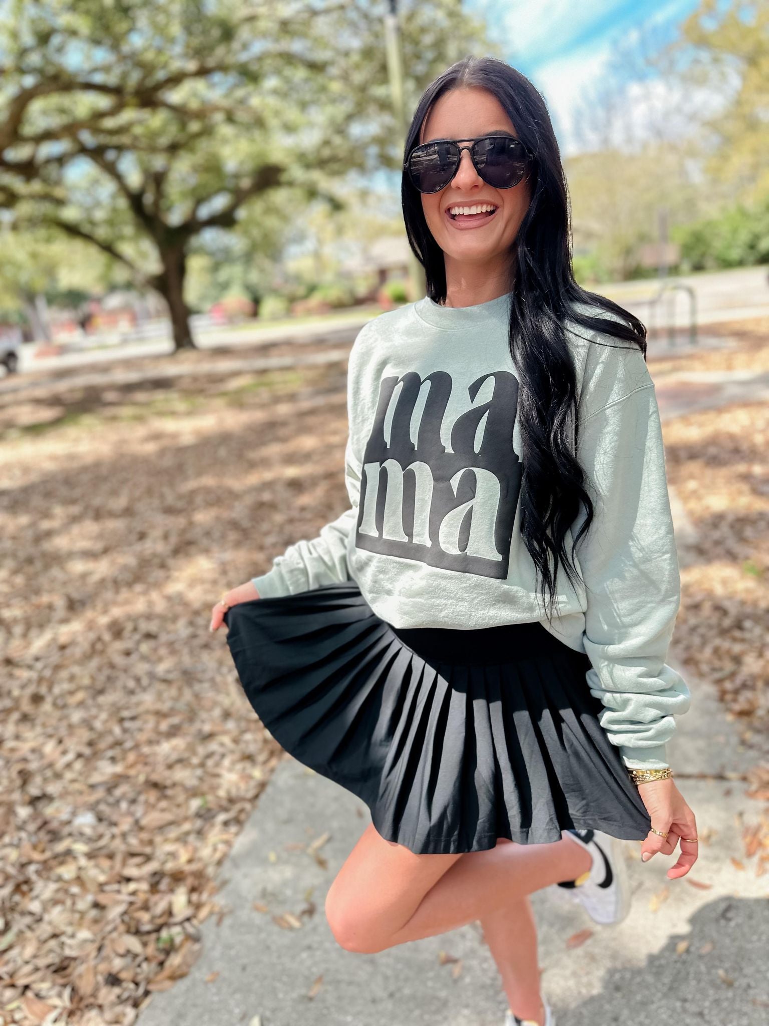 MAMA Puff Sage Sweatshirt