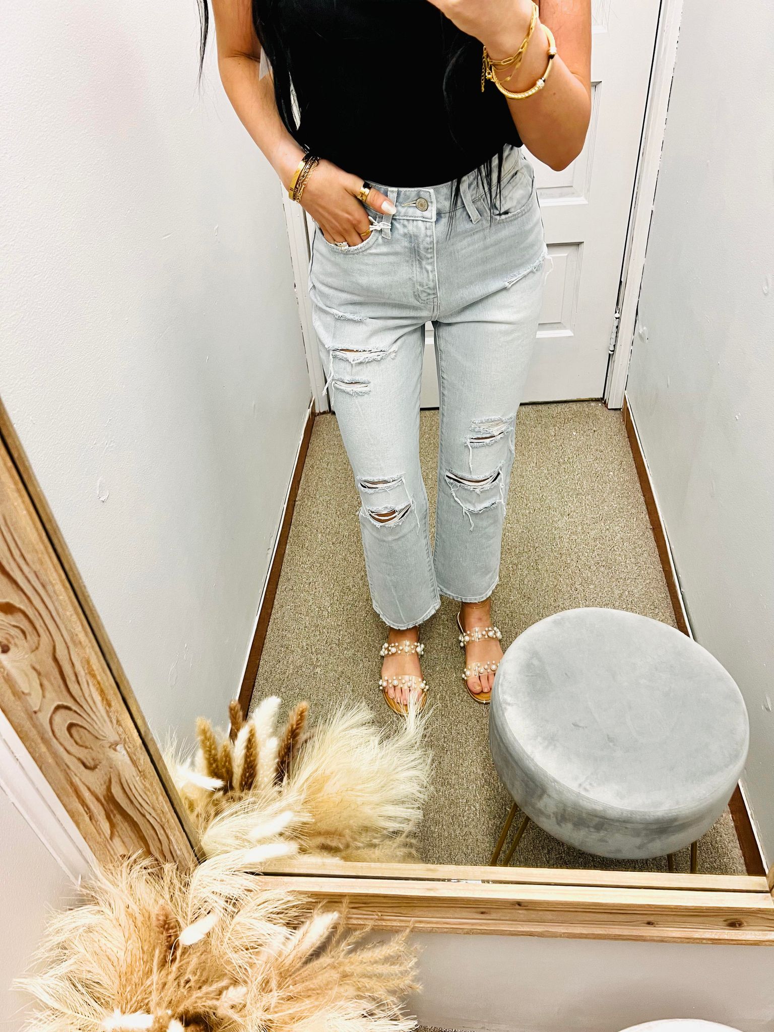 The Kaylee Distressed Straight Leg Jeans