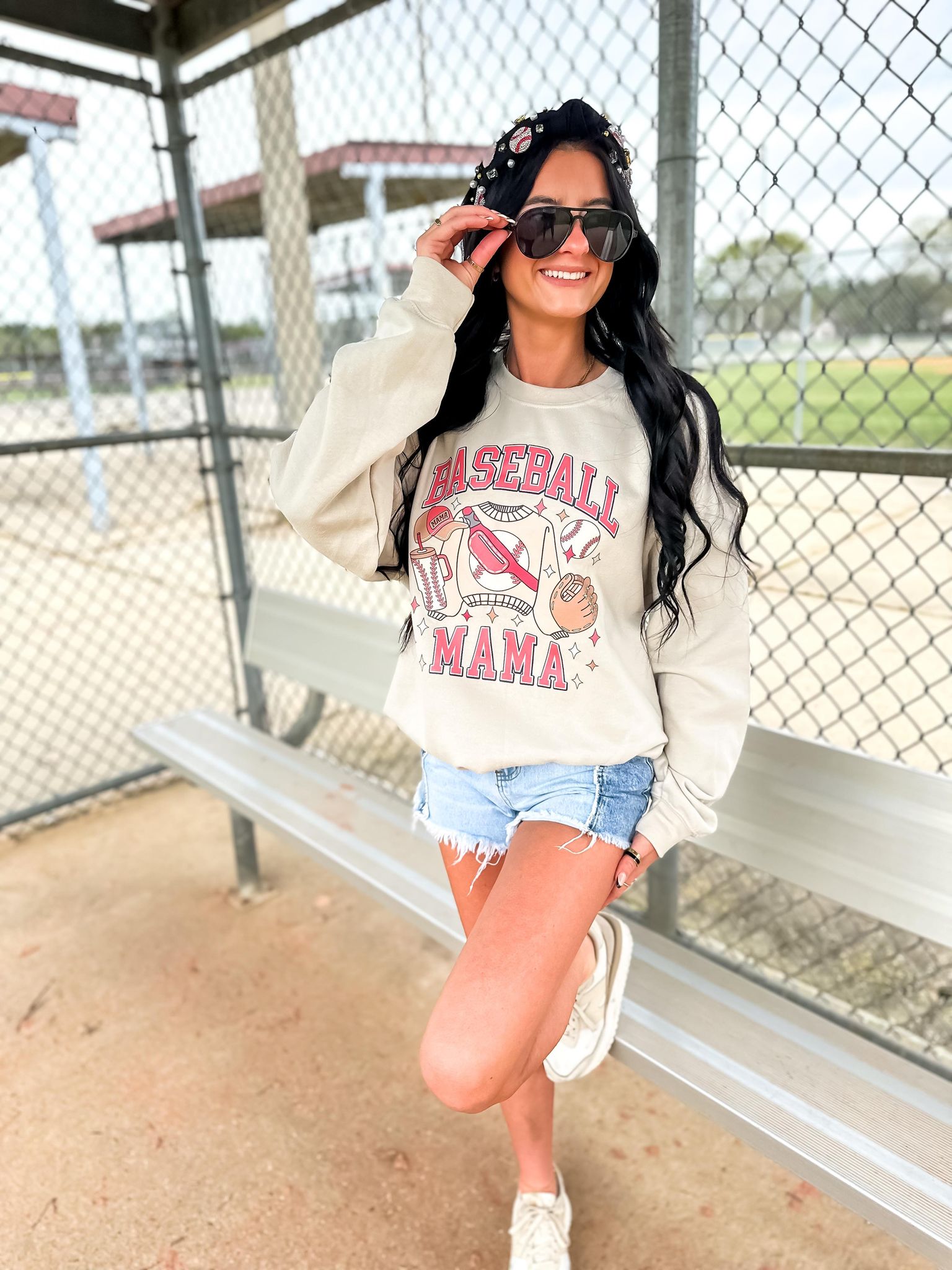 Baseball Mama Tan Sweatshirt