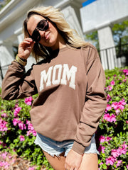 MOM Brown Embroidered Sweatshirt