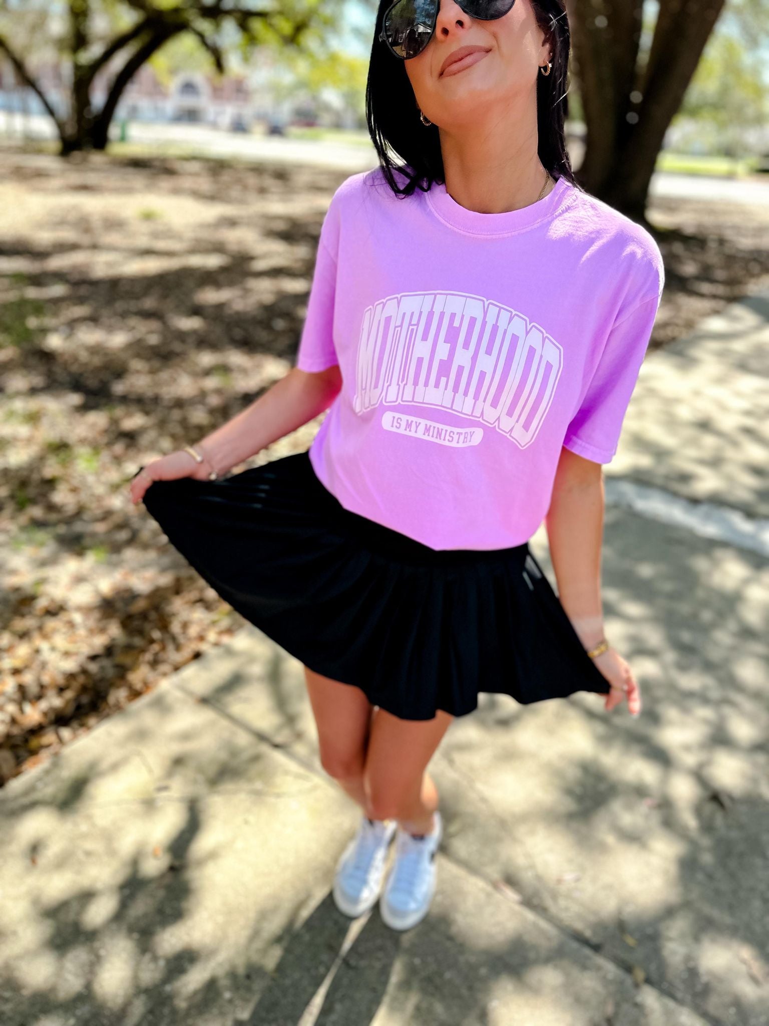 Motherhood Neon Violet Graphic Tee