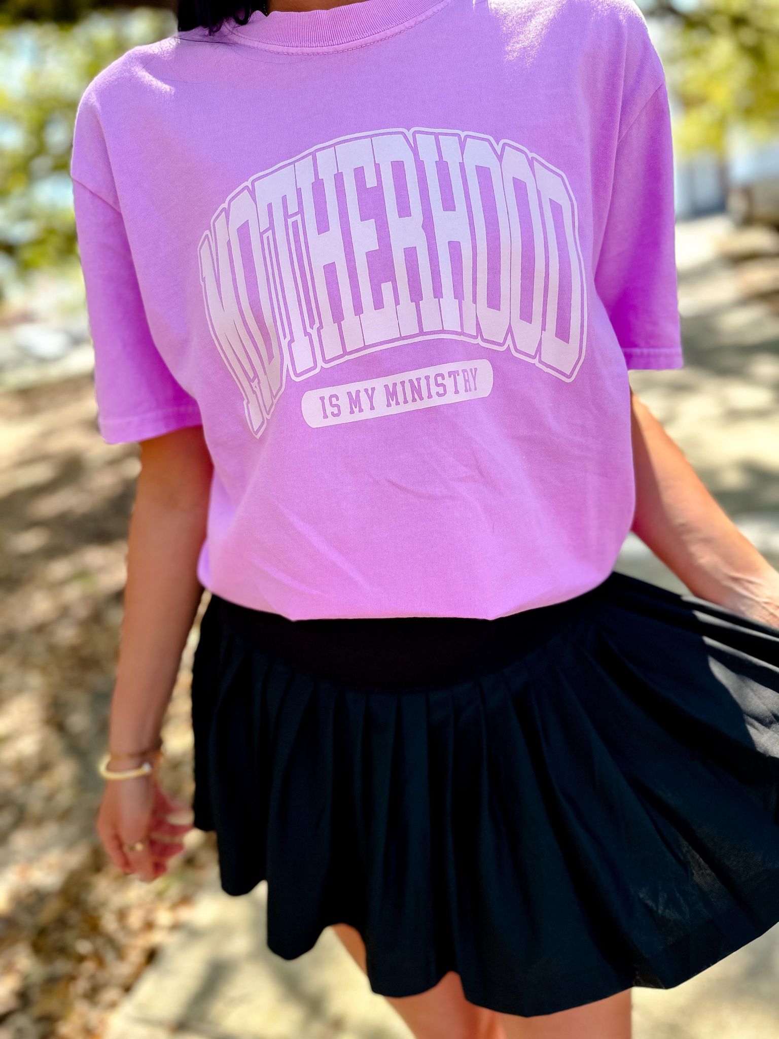 Motherhood Neon Violet Graphic Tee