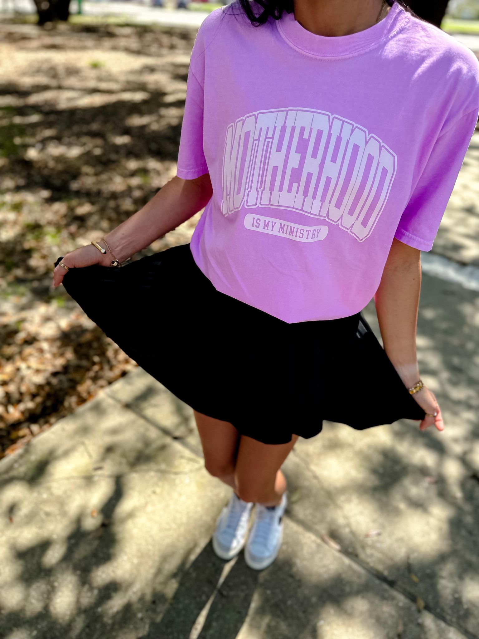 Motherhood Neon Violet Graphic Tee