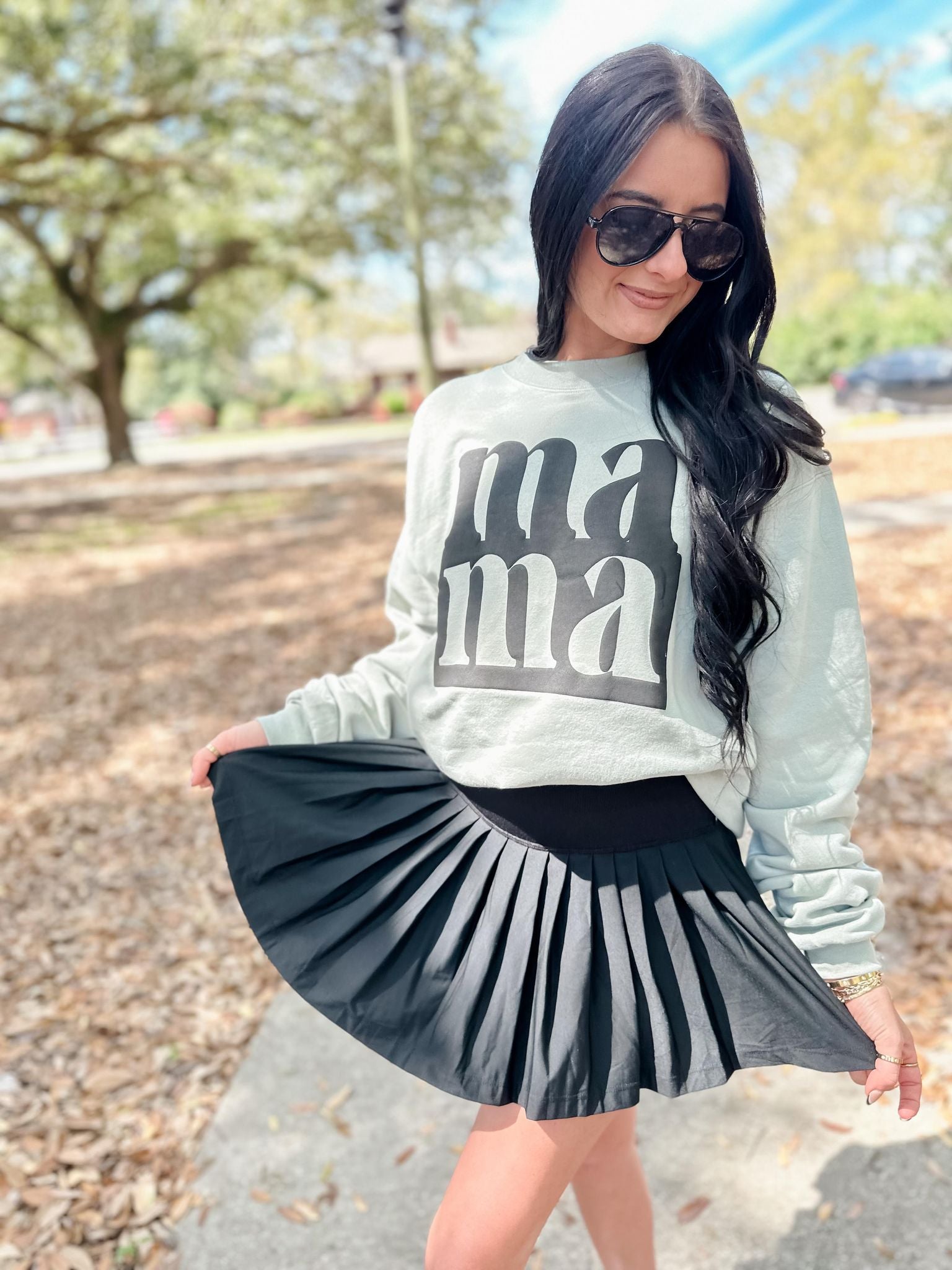 MAMA Puff Sage Sweatshirt