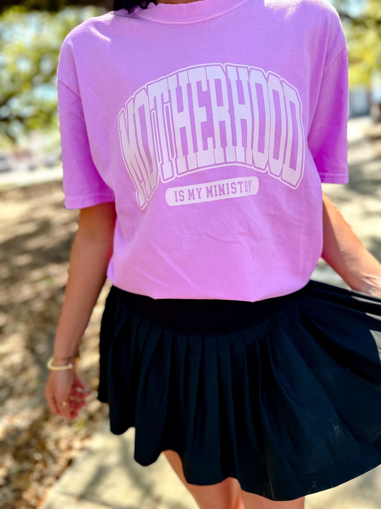 Motherhood Neon Violet Graphic Tee