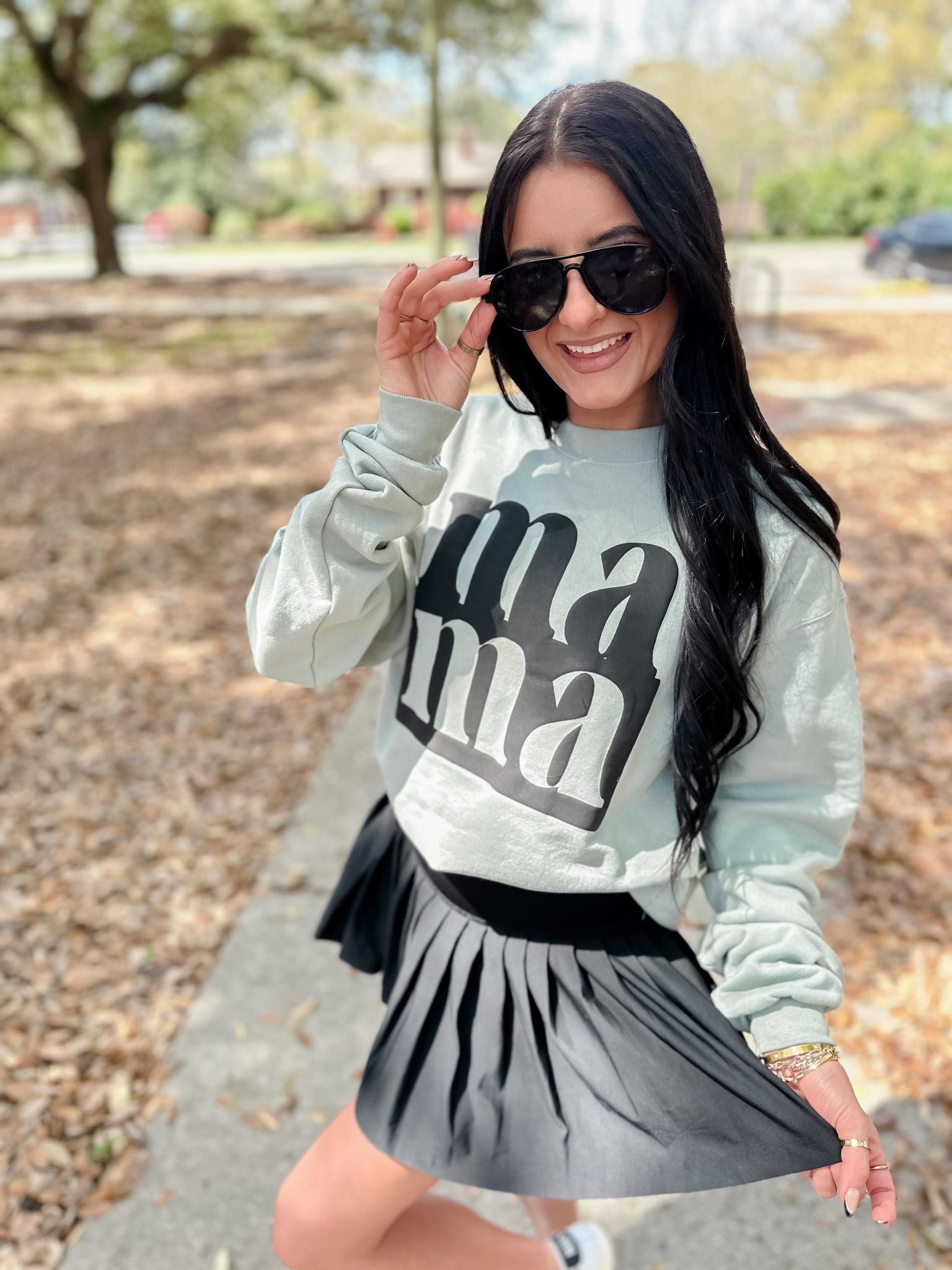 MAMA Puff Sage Sweatshirt