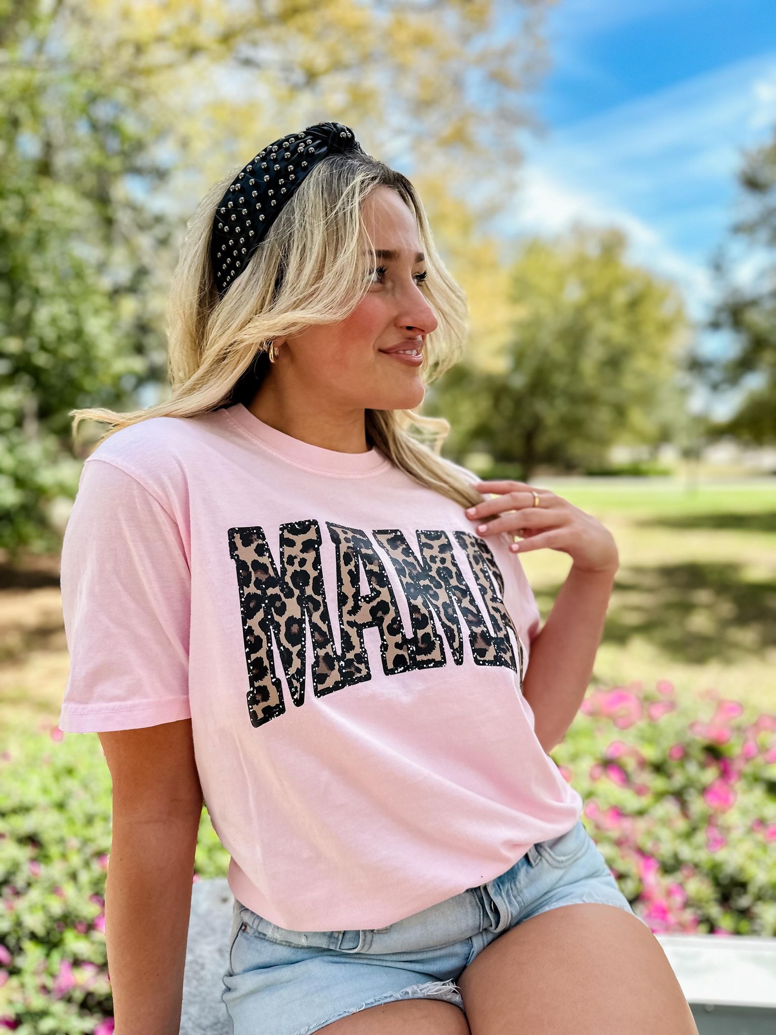 MAMA Leopard Pink Graphic Tee