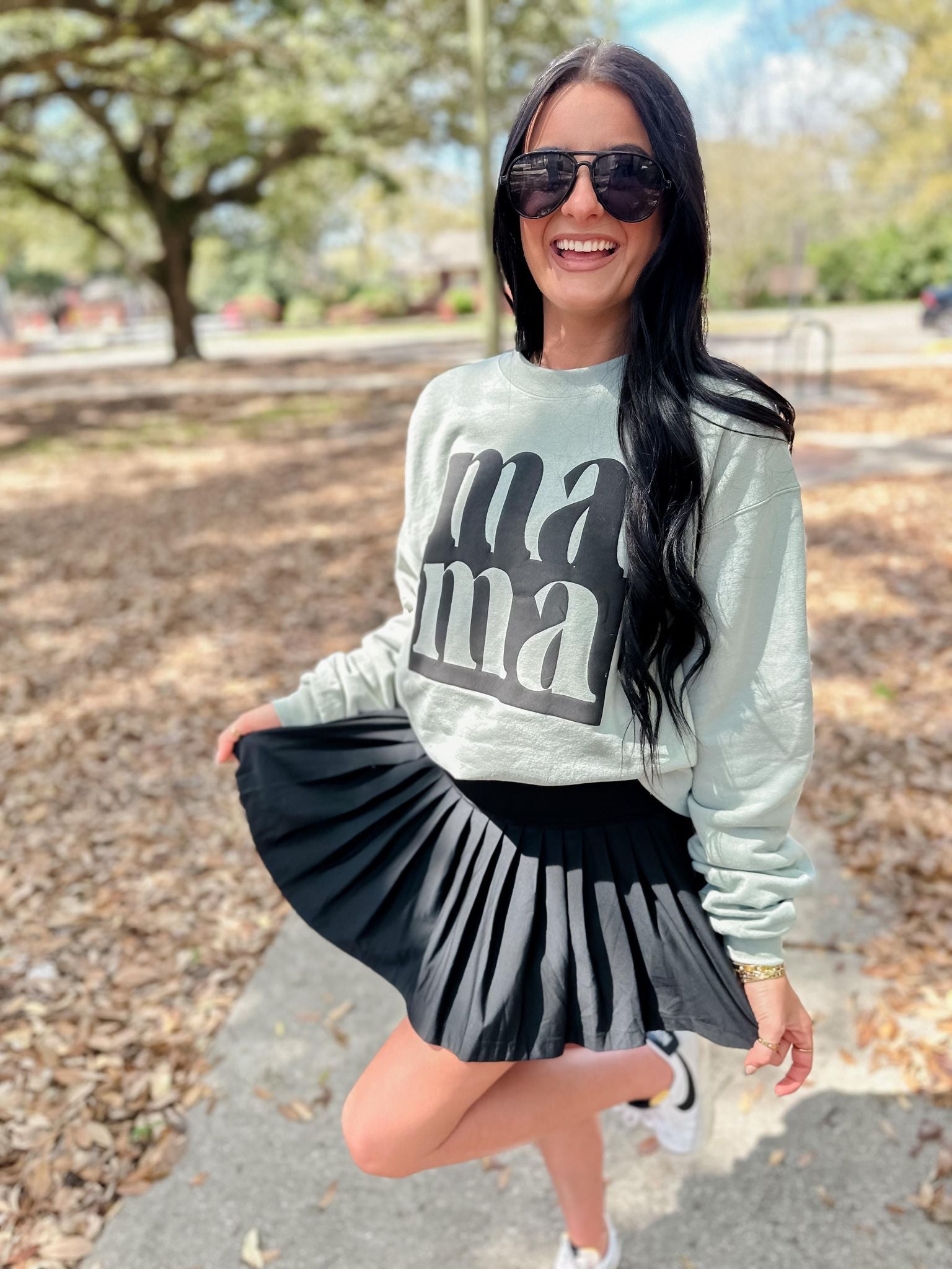 MAMA Puff Sage Sweatshirt