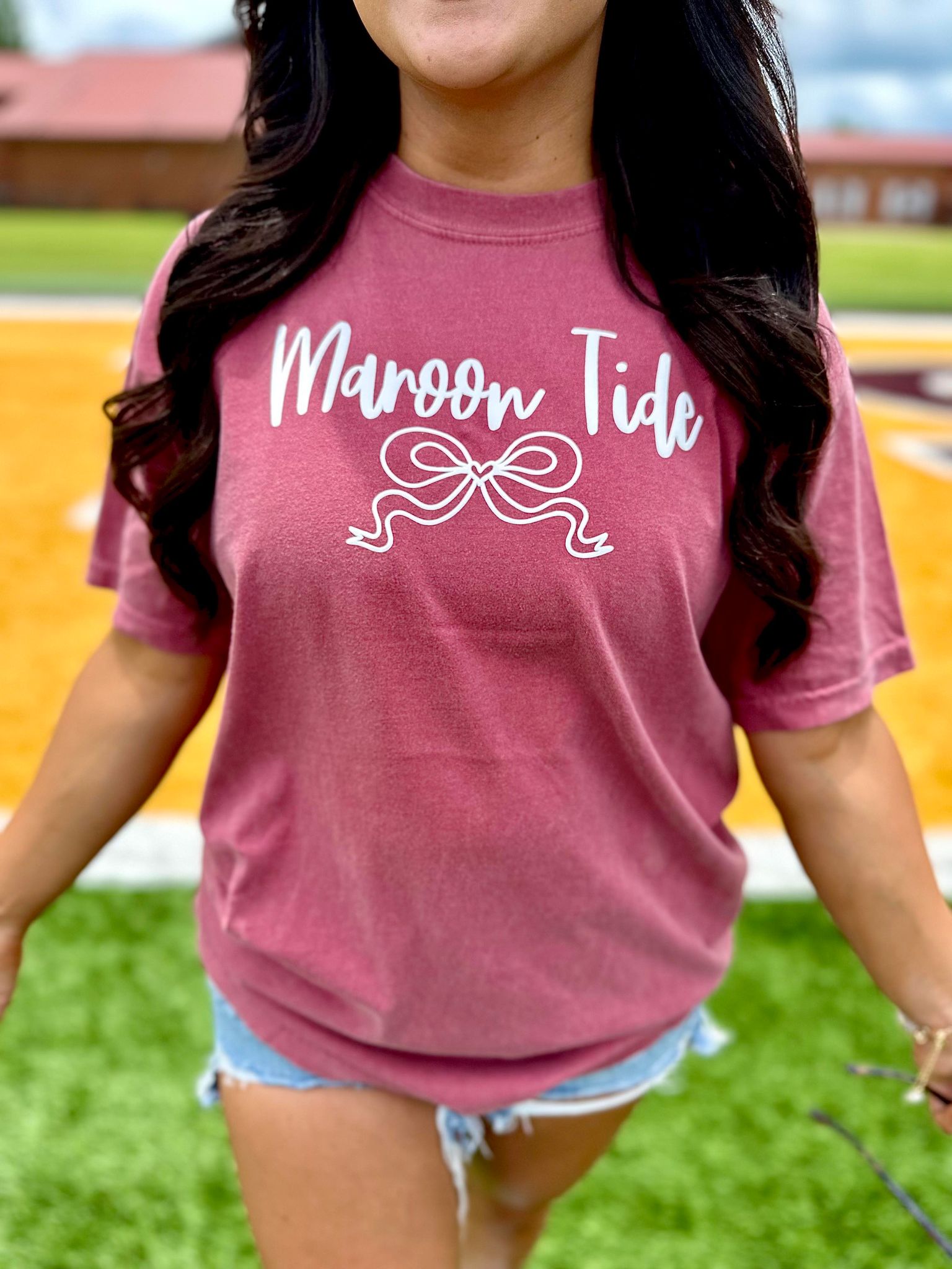 Cursive Ribbon School Puff Graphic Tee #56