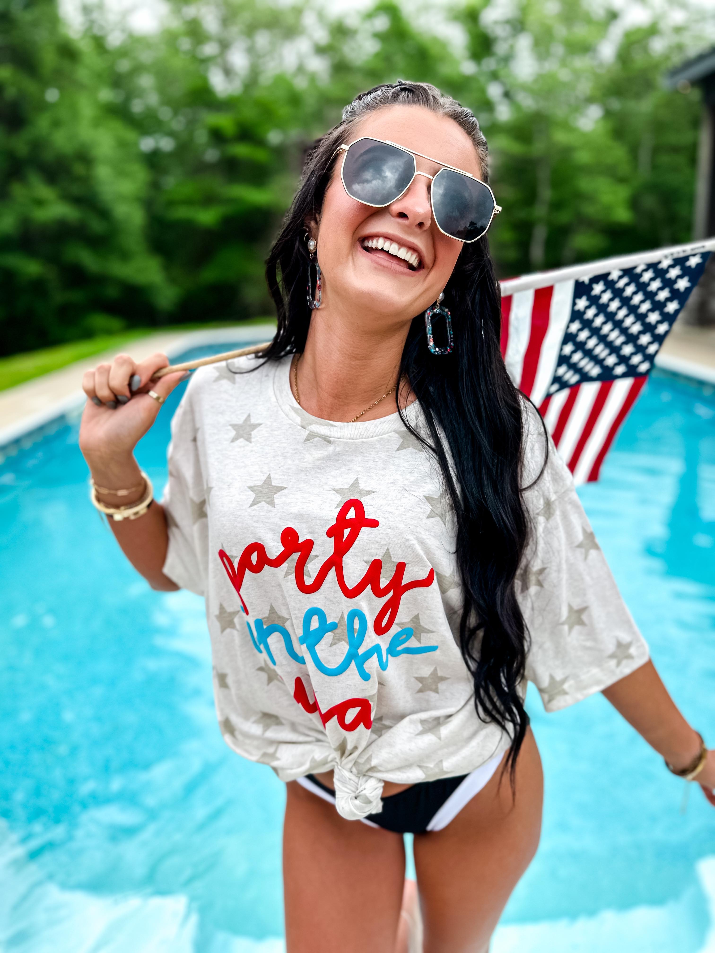 Party In The Usa Cream Star Graphic Tee