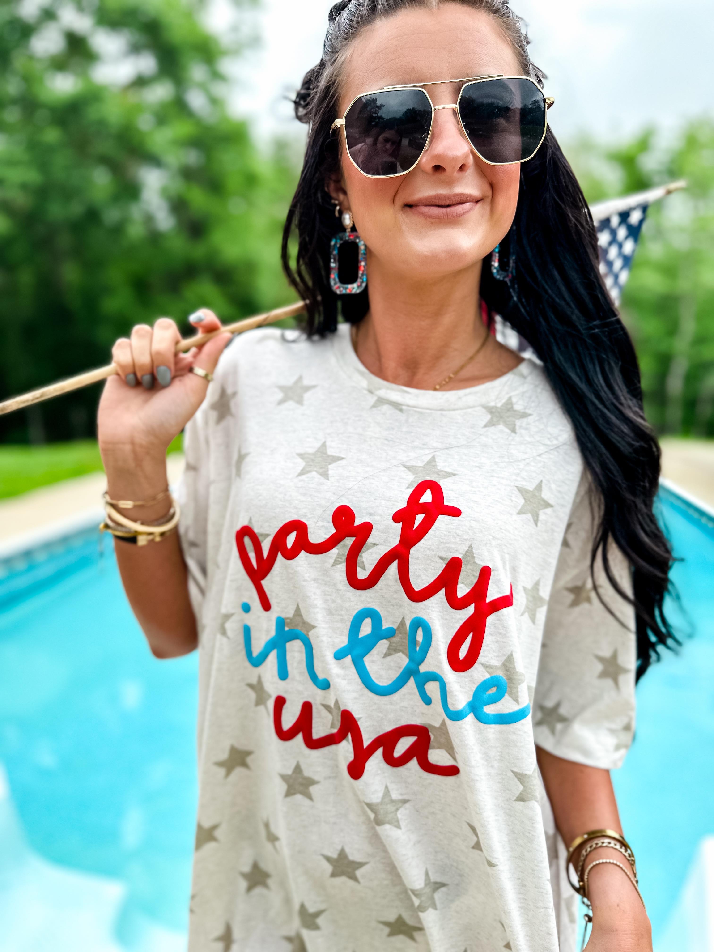 Party In The Usa Cream Star Graphic Tee