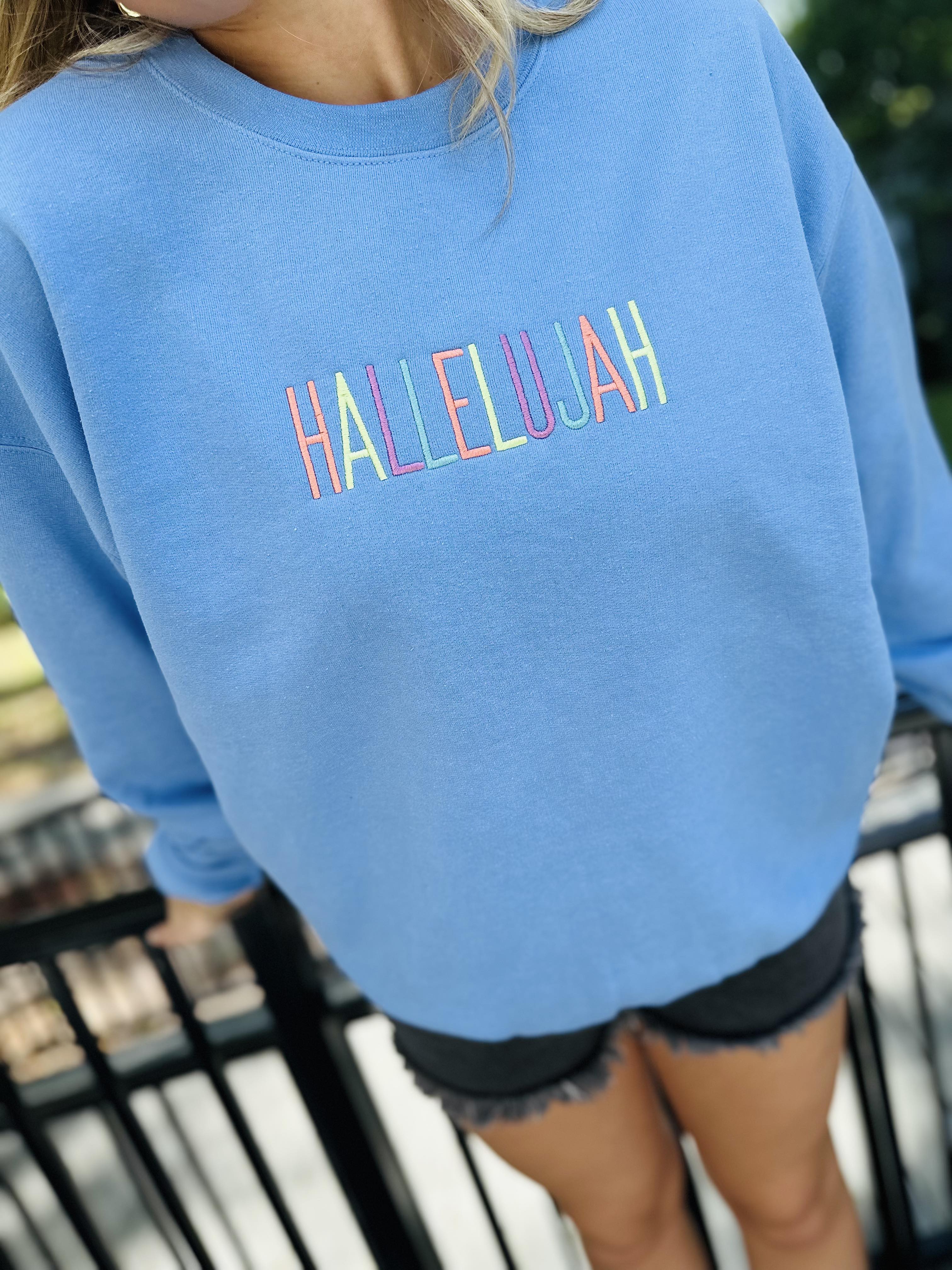 Hallelujah Embroidered Multi Thread Sweatshirt