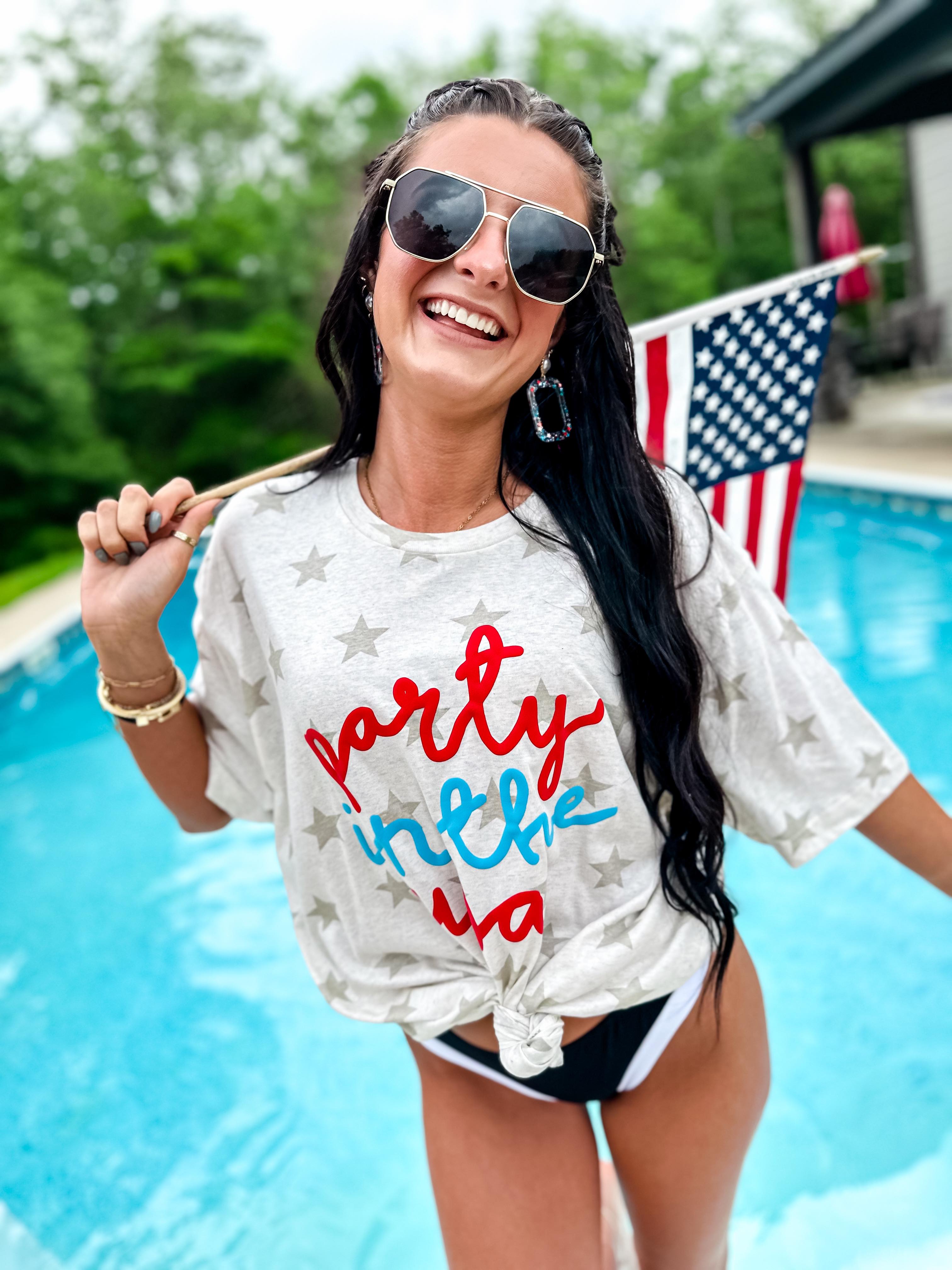 Party In The Usa Cream Star Graphic Tee