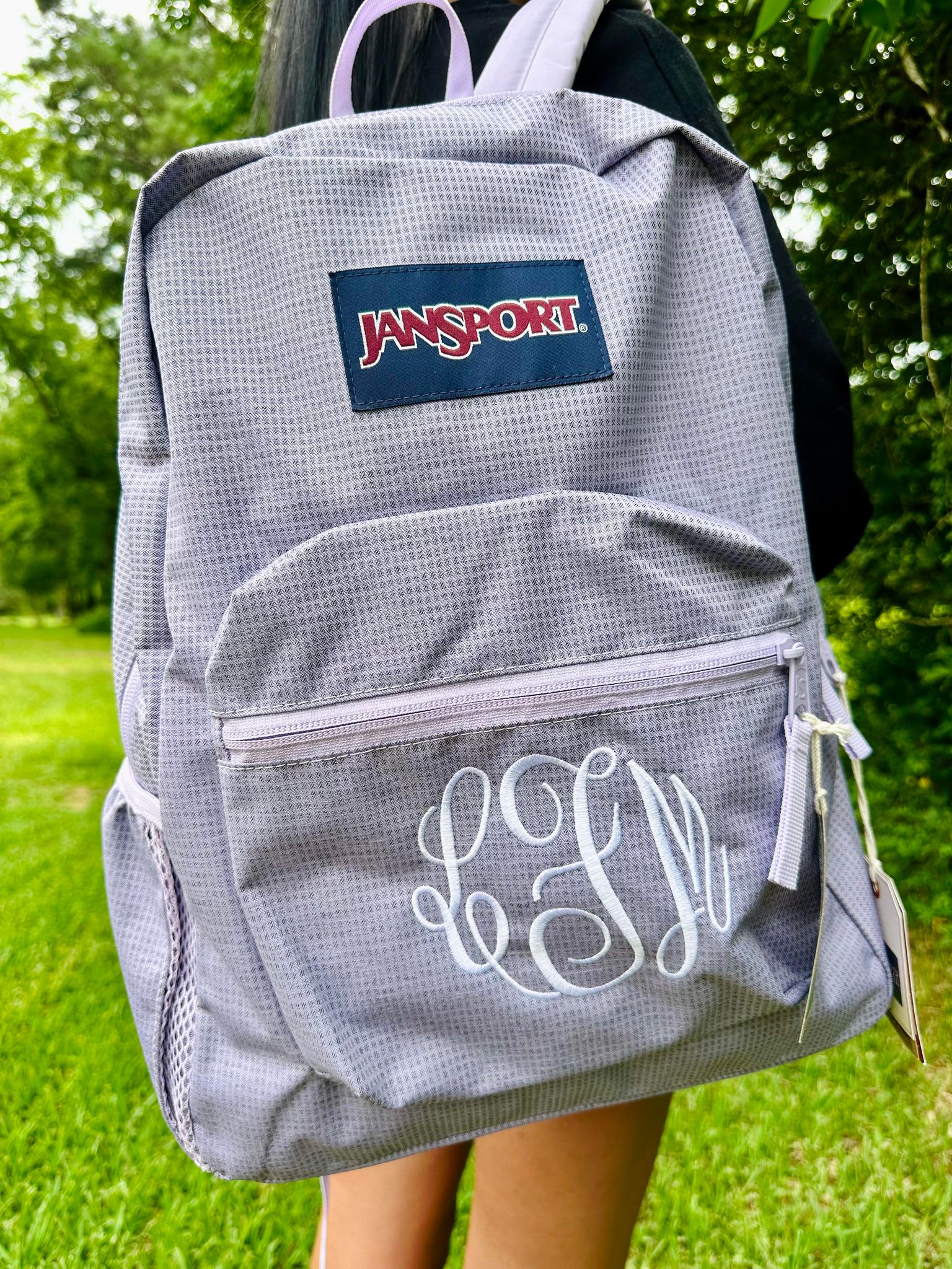 jansport backpack monogrammed Pastel Lavender Jansport Backpack
