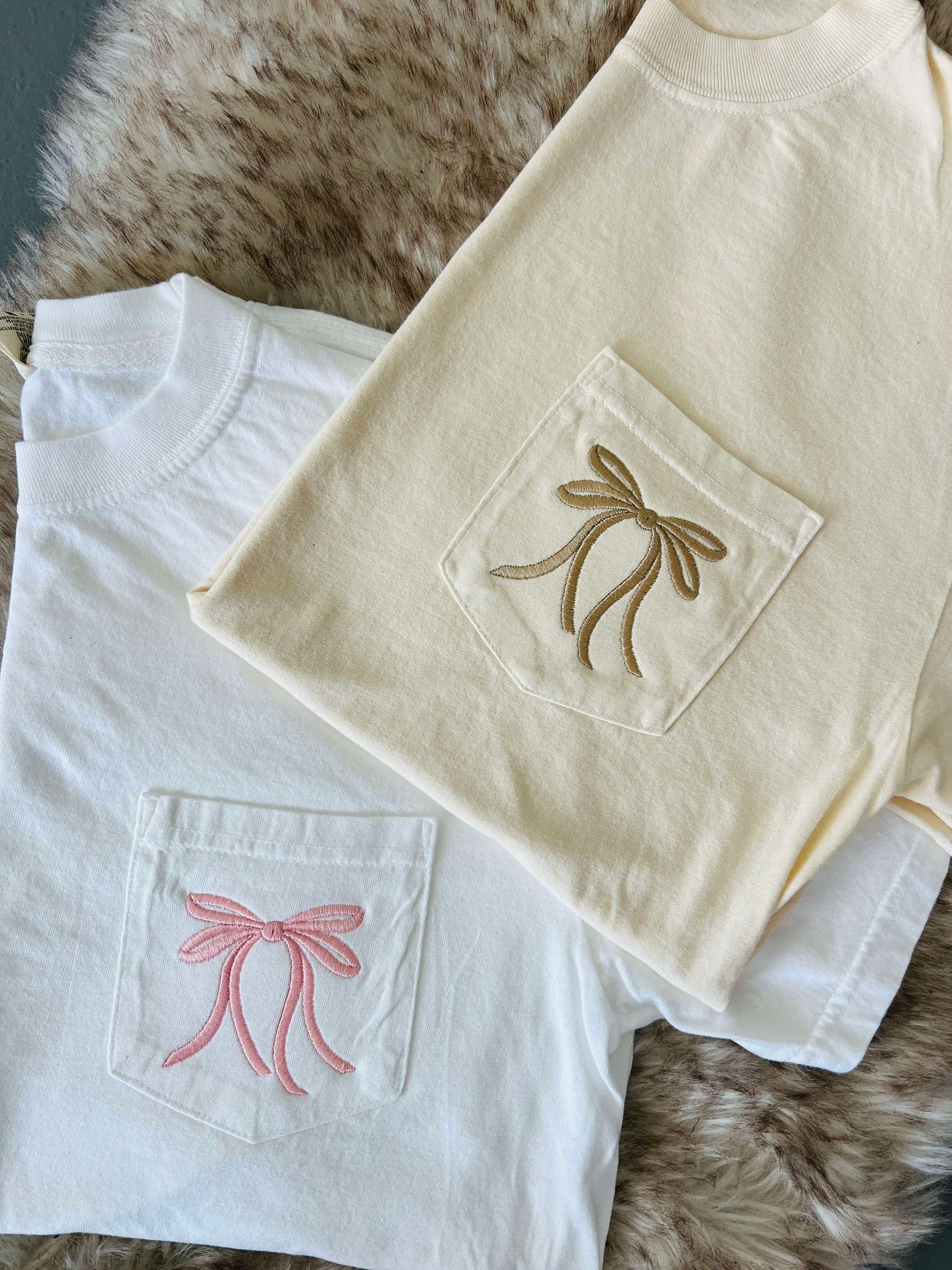 Ribbon Embroidered Pocket Tee