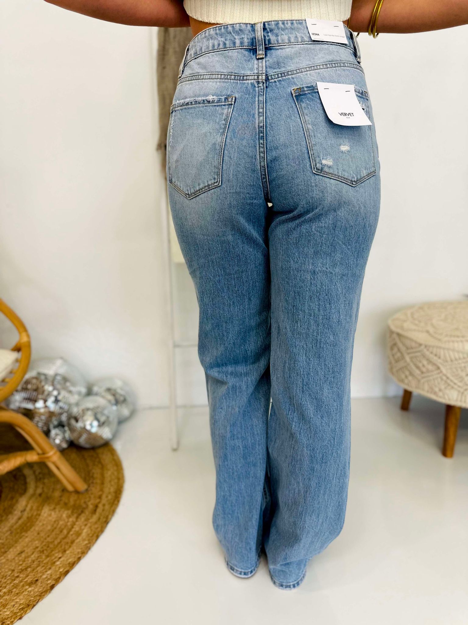 The Kinsley Super High Rise Straight Jeans