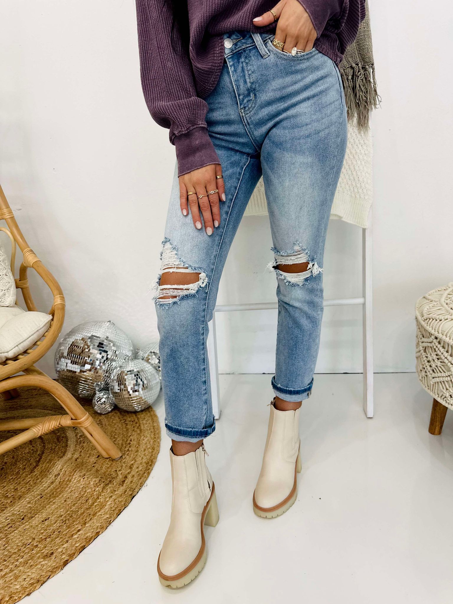 Tranquility Mid Rise Crop Jeans