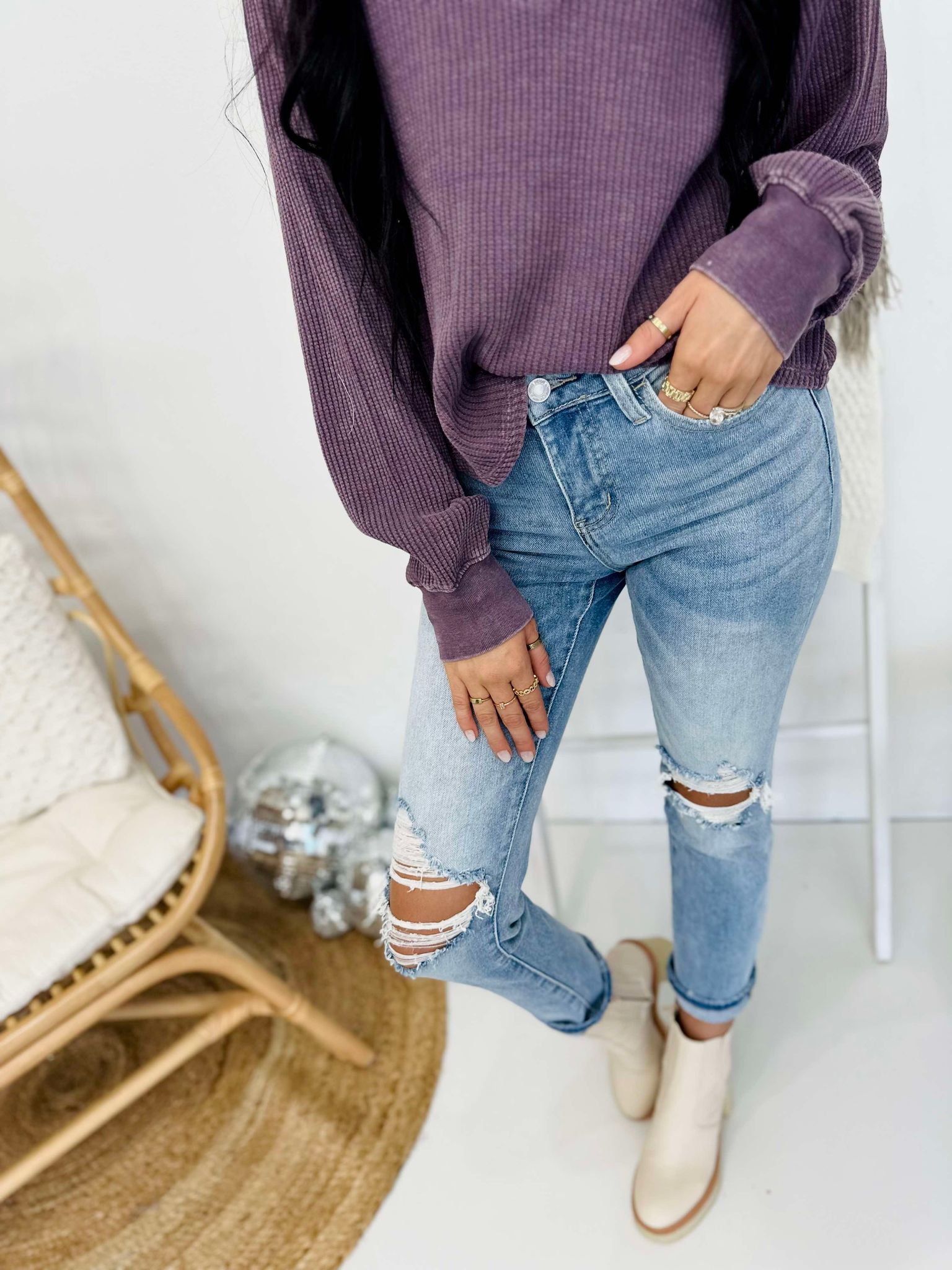 Tranquility Mid Rise Crop Jeans