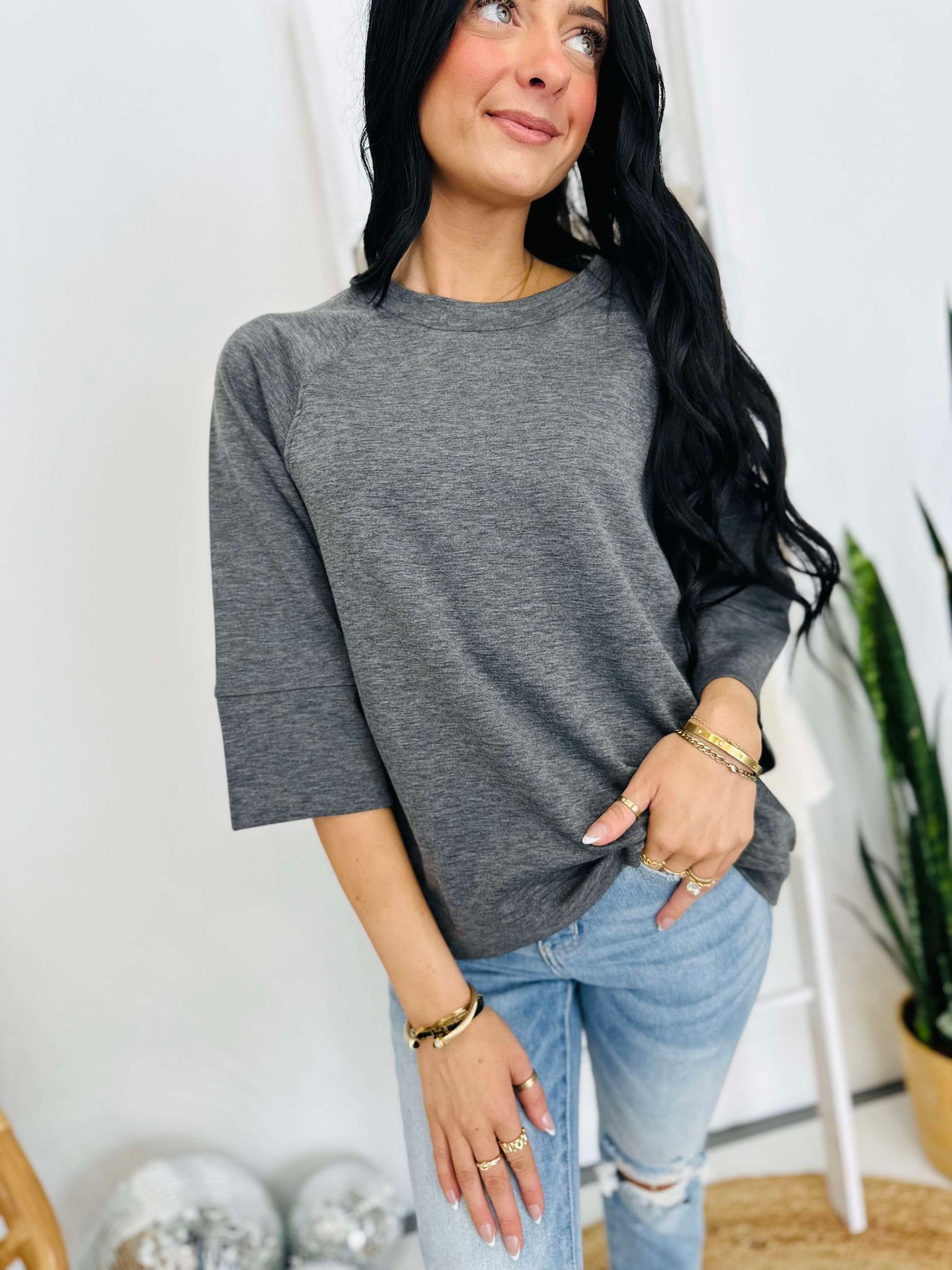 One More Try Raglan Sweatshirt Top