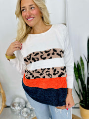 Seeing Spots Leopard Stripe Sweater