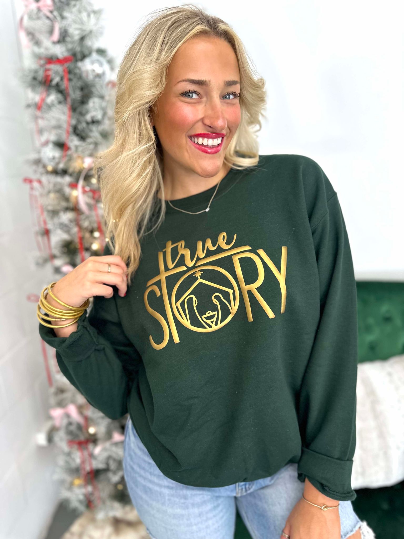 True Story Forest Green Sweatshirt
