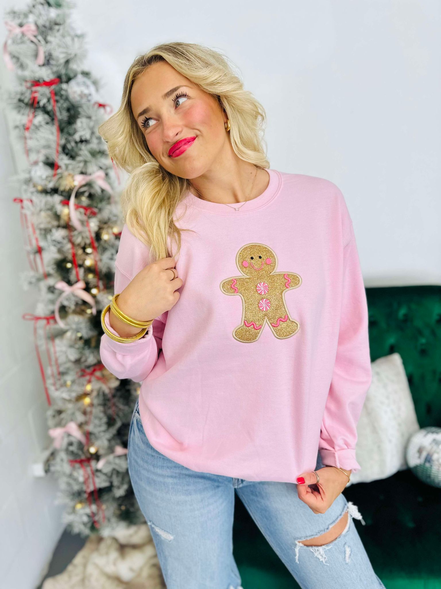 Gingerbread Applique Sweatshirt