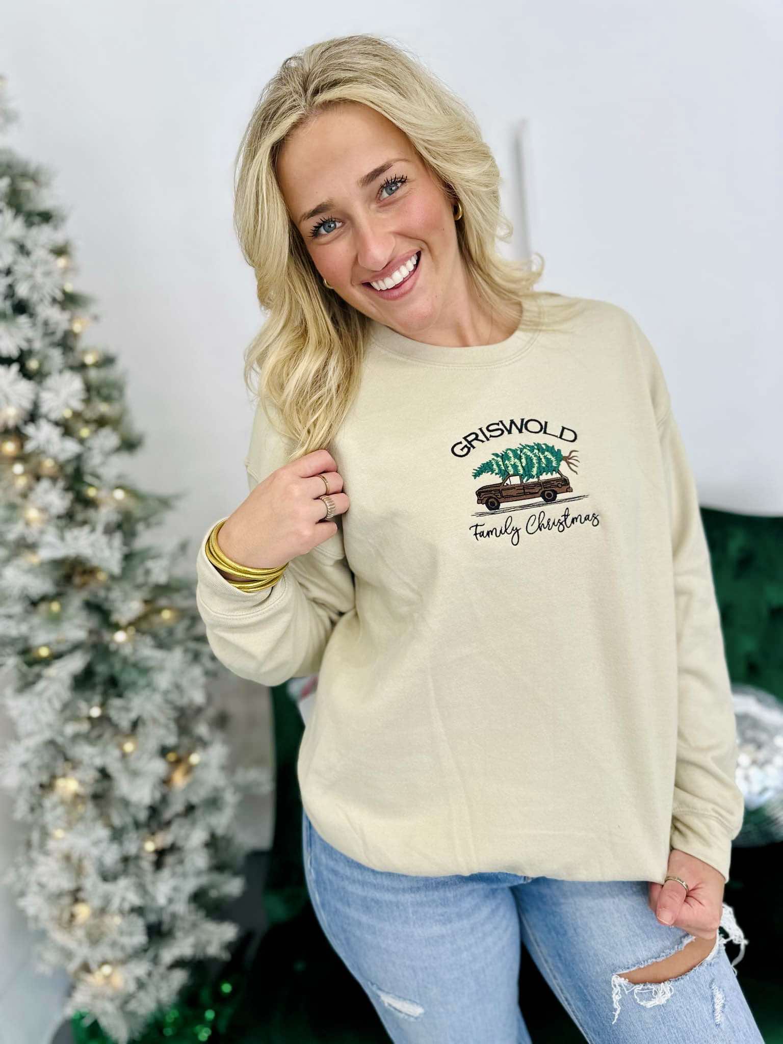 Family Christmas Tan Sweatshirt