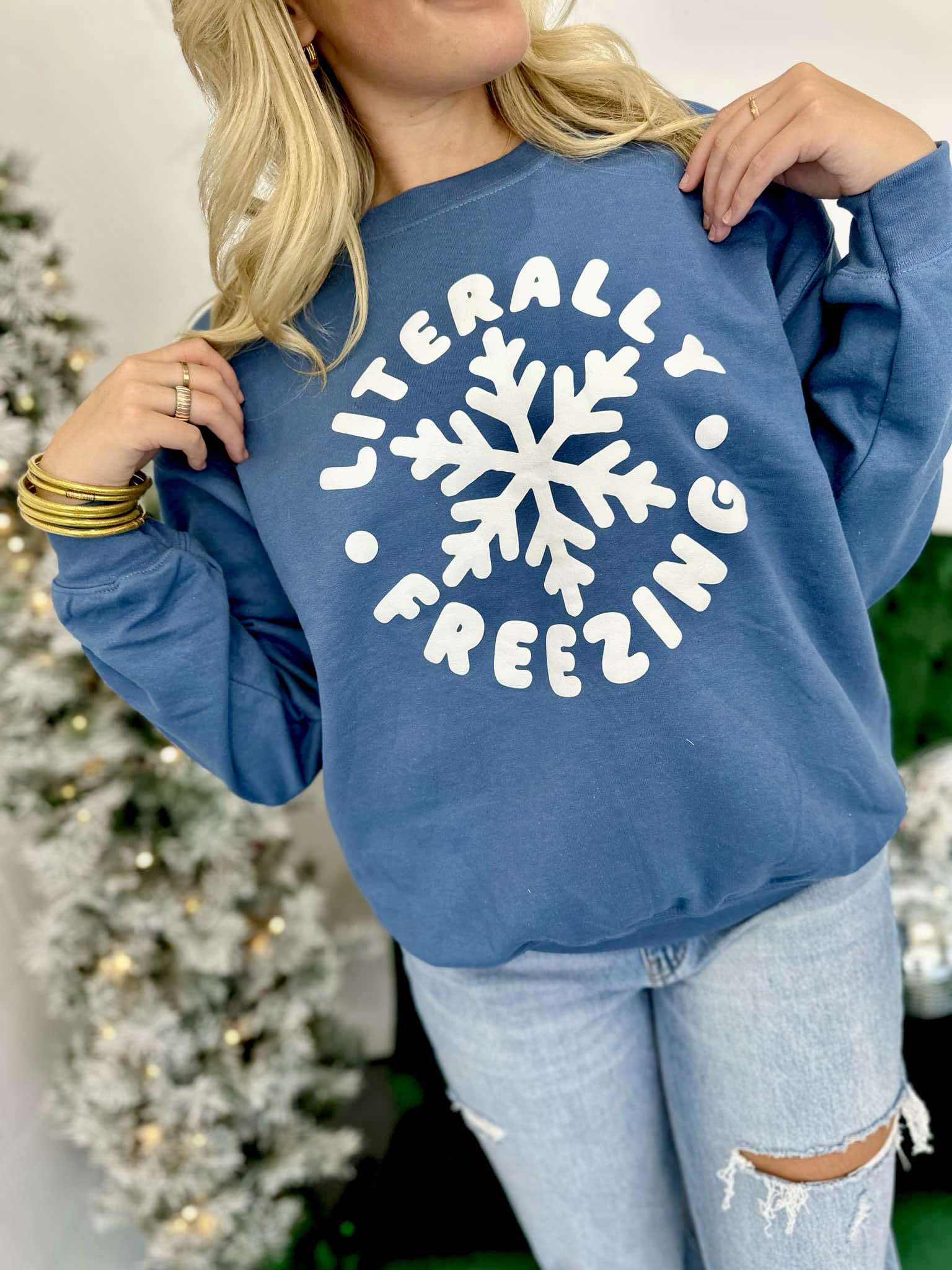Literally Freezing Puff Vinyl Sweatshirt