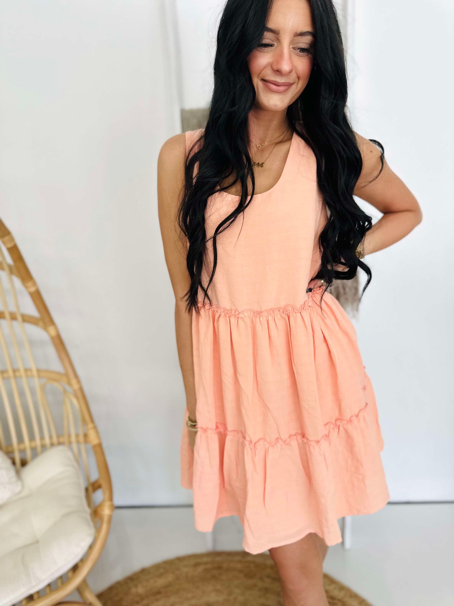 Preppy Perfect Apricot Dress