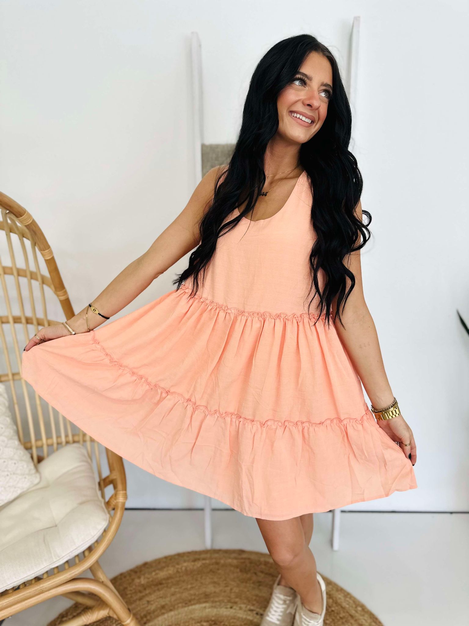 Preppy Perfect Apricot Dress