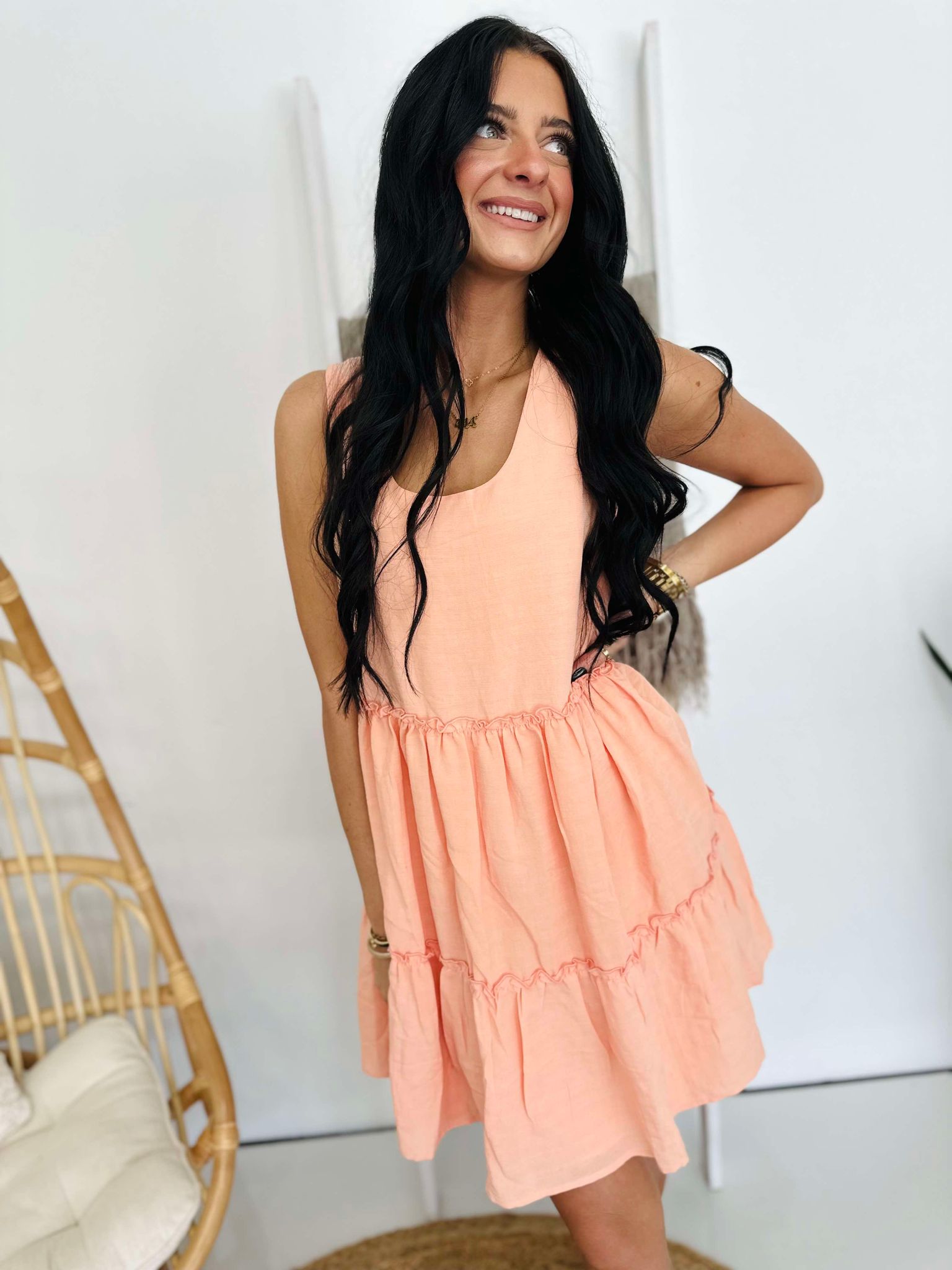 Preppy Perfect Apricot Dress